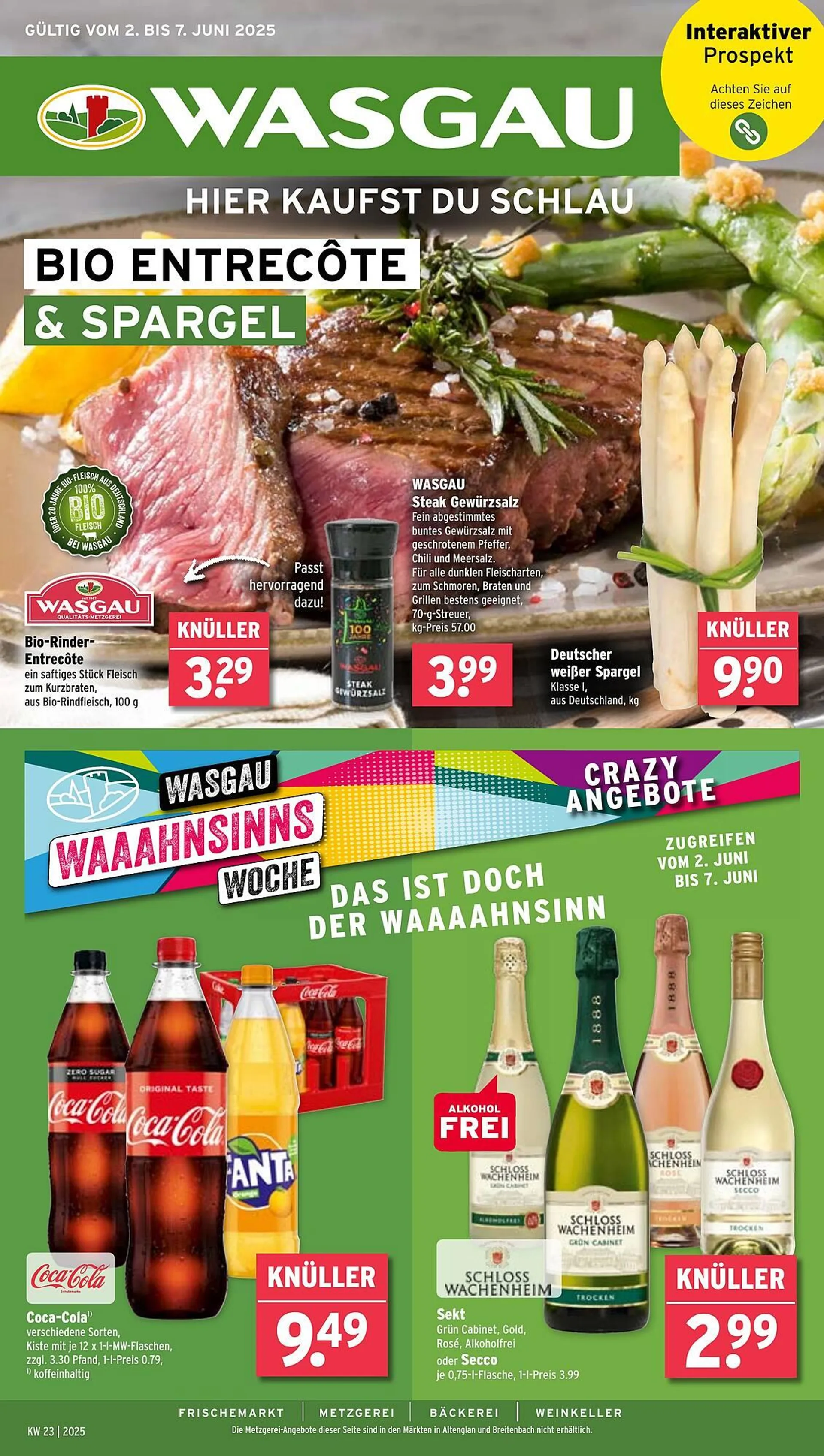 Wasgau Prospekt von 2. Juni bis 7. Juni 2025 - Prospekt seite 1