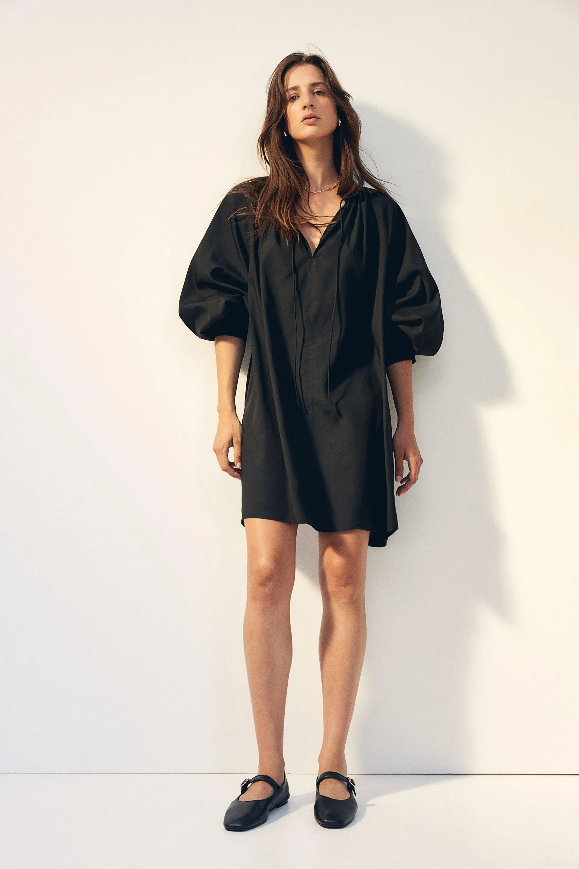 Oversize-Kleid mit Bindebändern