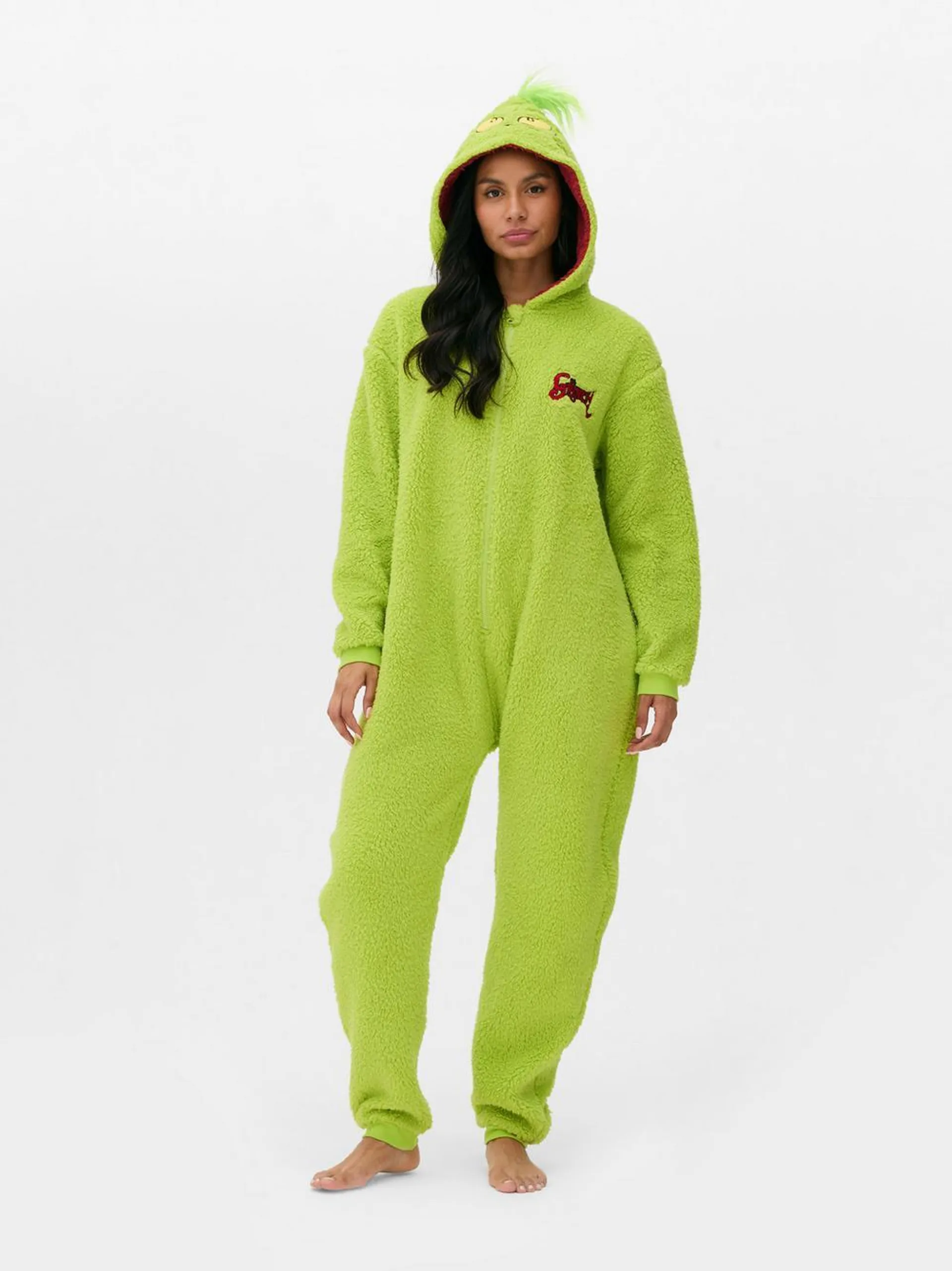 Pijama-macacão Natal felpudo O Grinch mulher