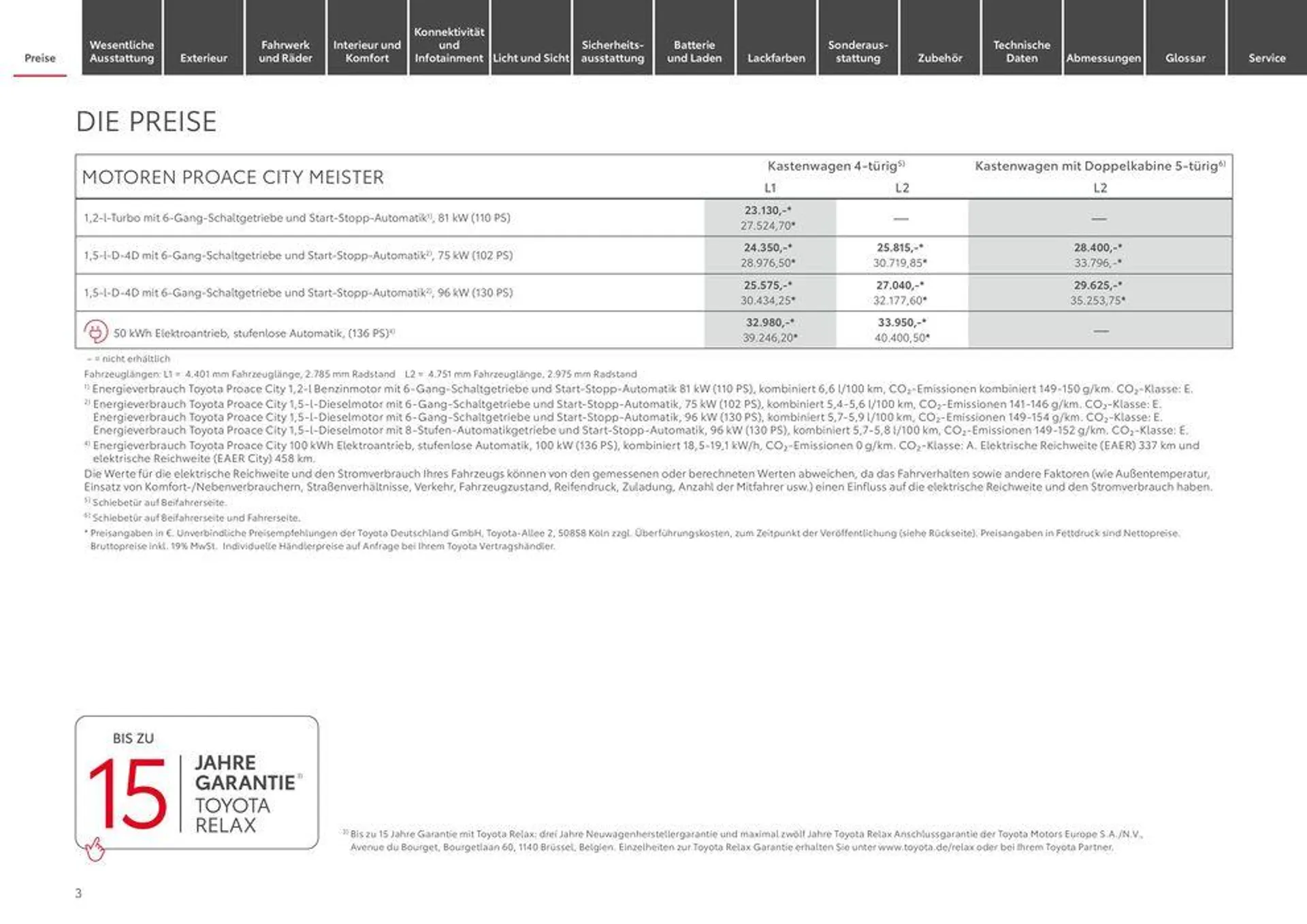 Toyota Proace City / Proace City Electric von 7. Mai bis 7. Mai 2025 - Prospekt seite 3