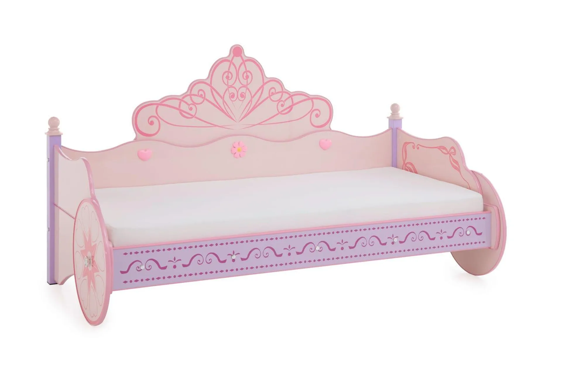 Kinderbett Princess 90x200 cm Rosa Kutschendesign