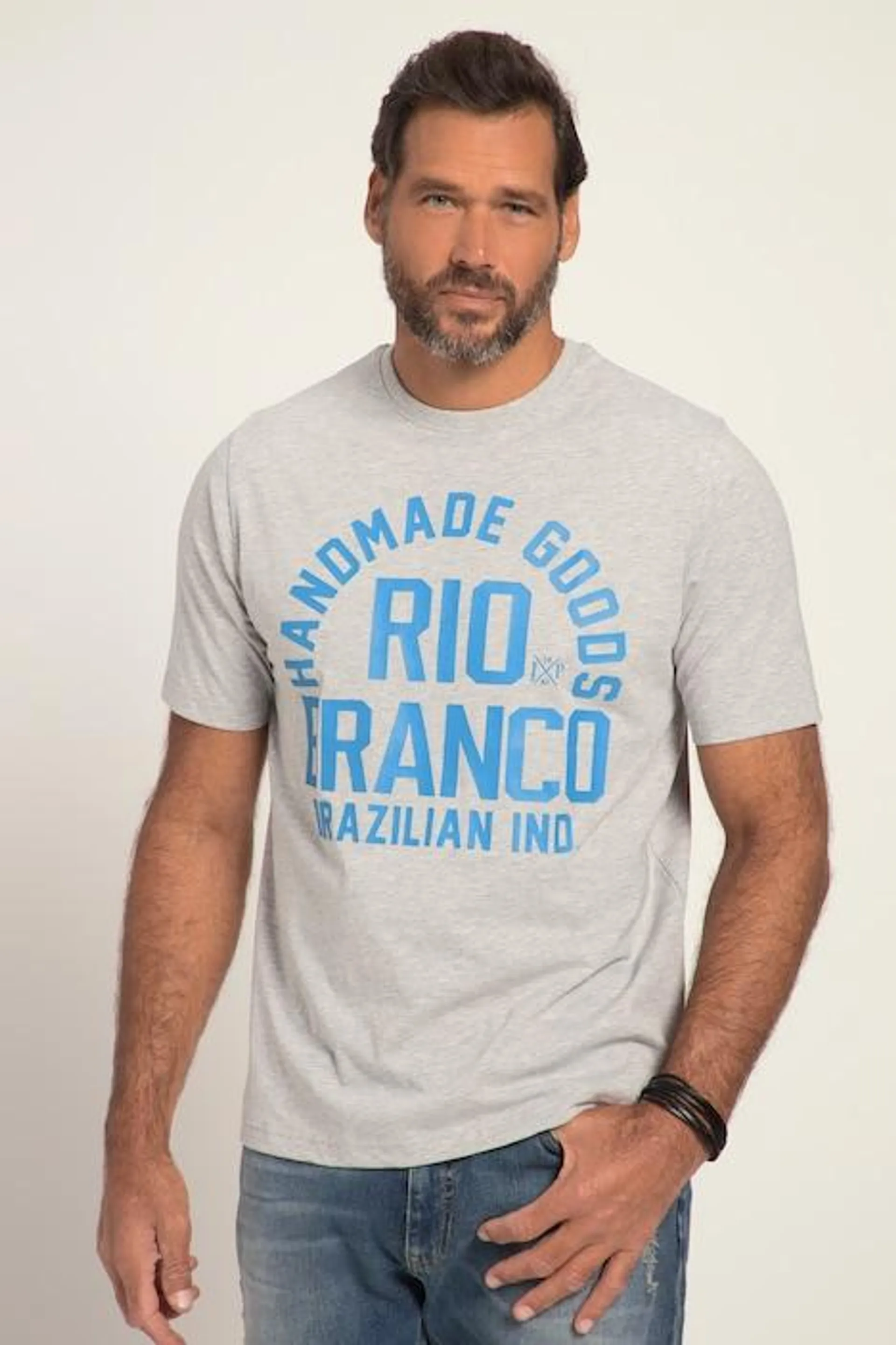 T-Shirt, Halbarm, RIO BRANCO Print, Melange-Jersey