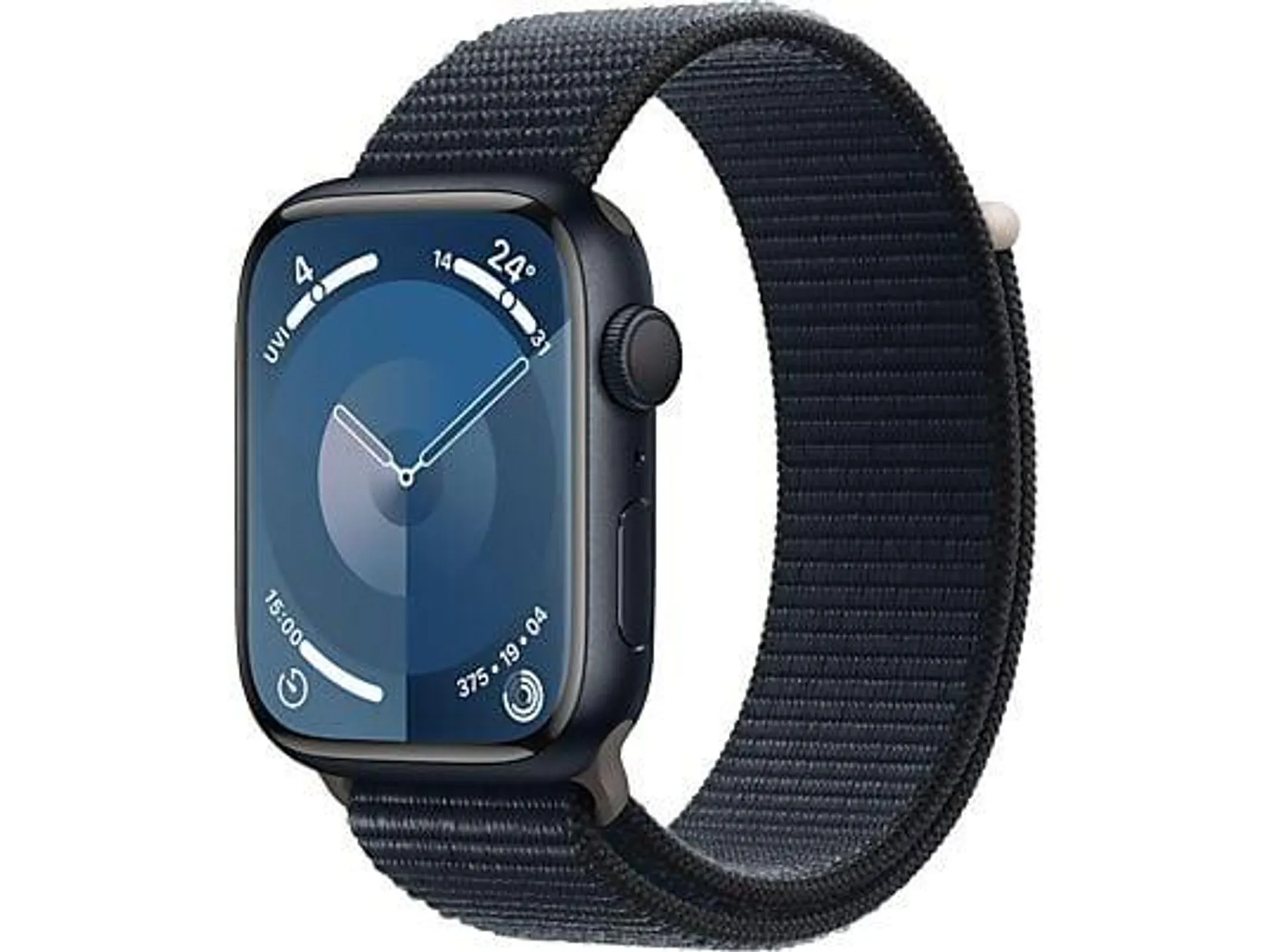 APPLE Watch Series 9 GPS 45 mm Smartwatch Aluminium Textil Carbon Neutral, 130 - 200 mm, Mitternacht