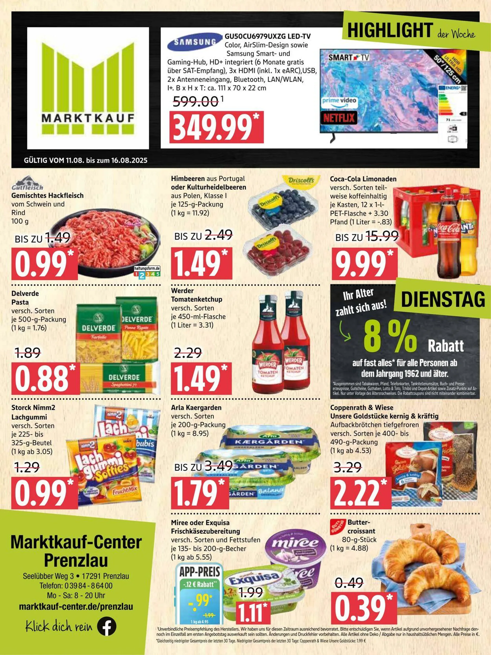 Marktkauf Aktueller Prospekt von 11. August bis 16. August 2025 - Prospekt seite 1