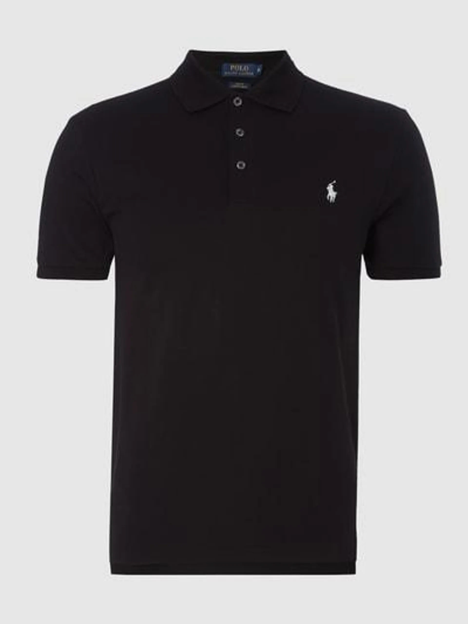 Slim Fit Poloshirt mit Stretch-Anteil in black