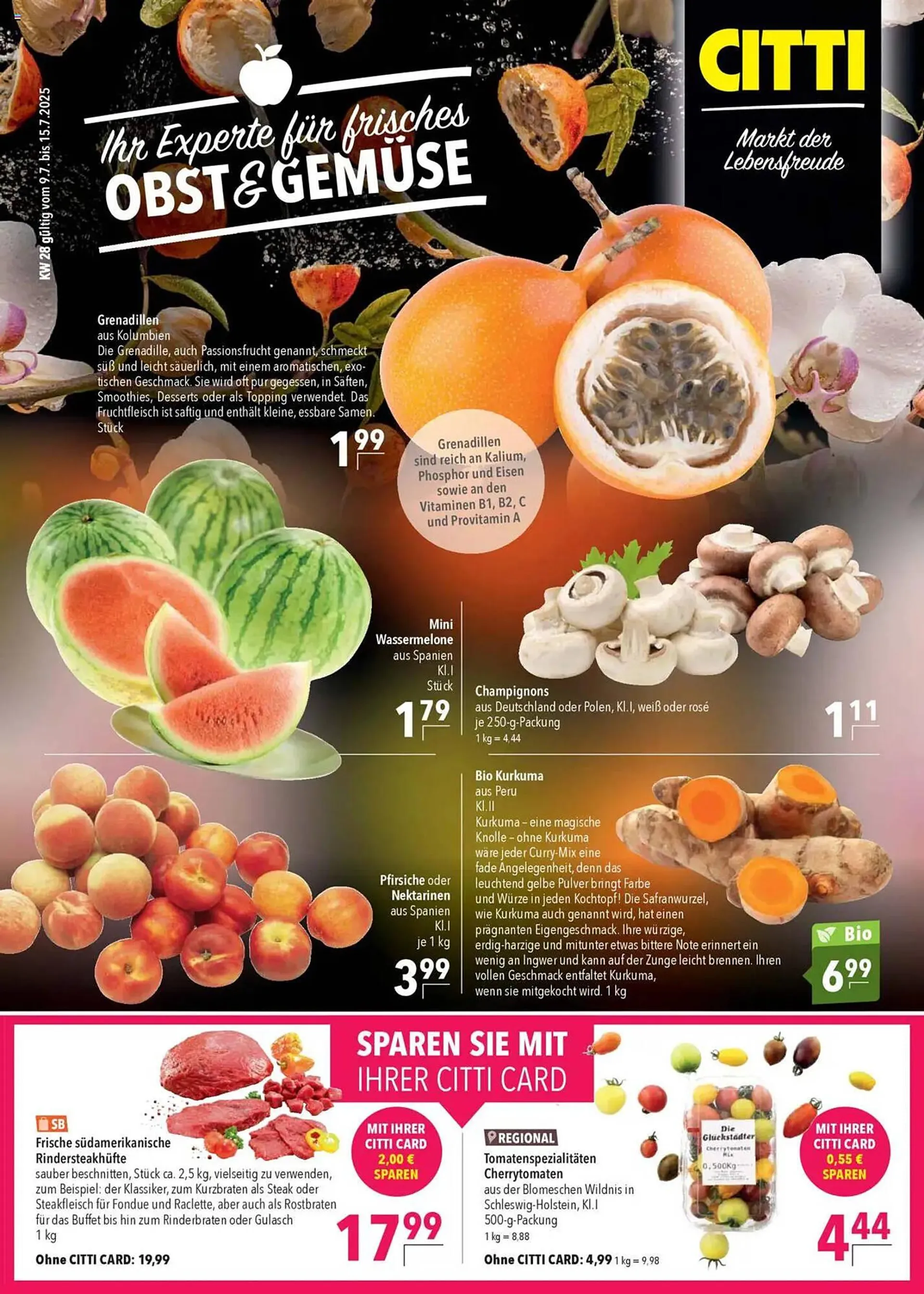 CITTI Markt Prospekt von 9. Juli bis 15. Juli 2025 - Prospekt seite 1