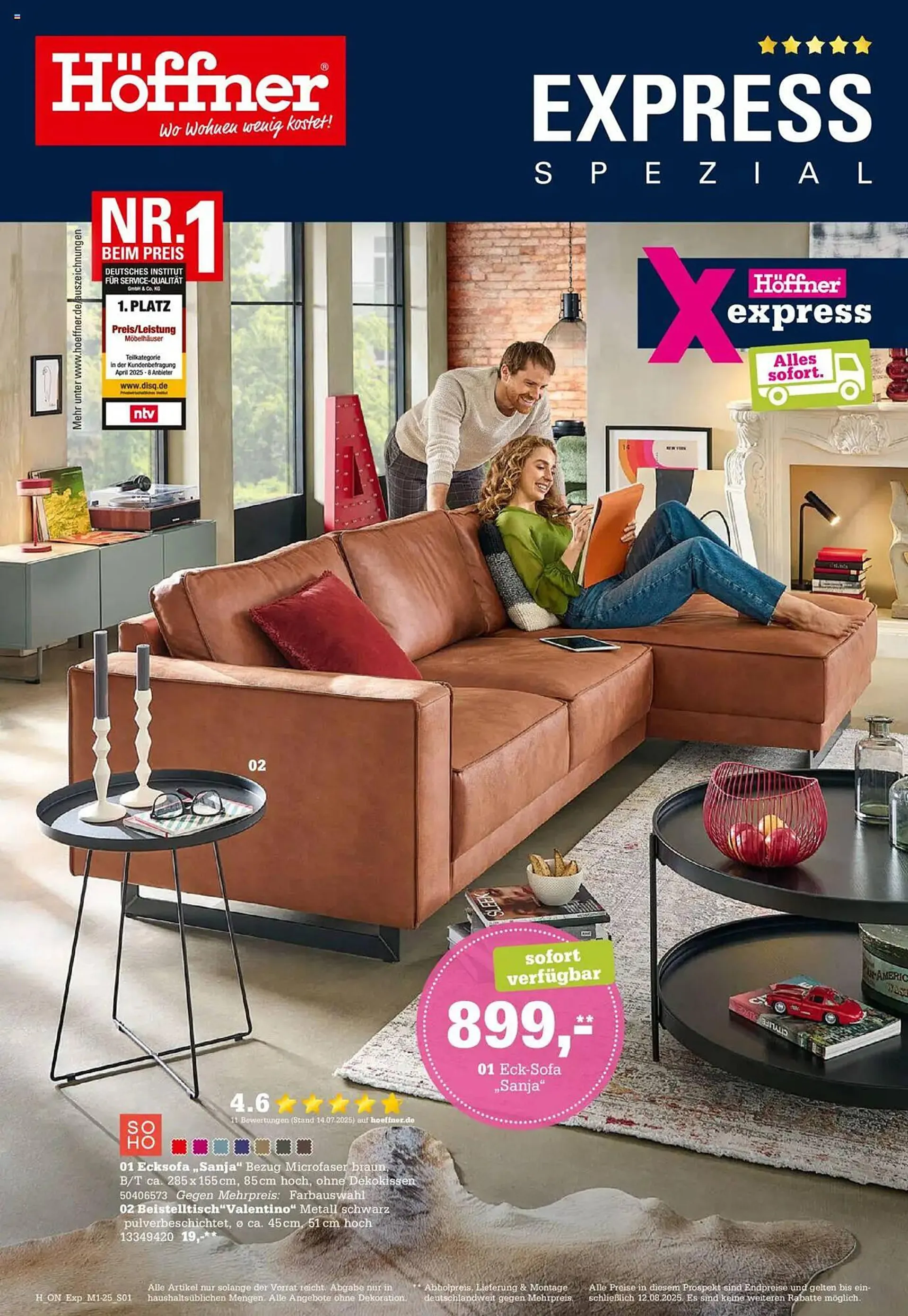 Höffner Prospekt von 30. Juli bis 12. August 2025 - Prospekt seite 1