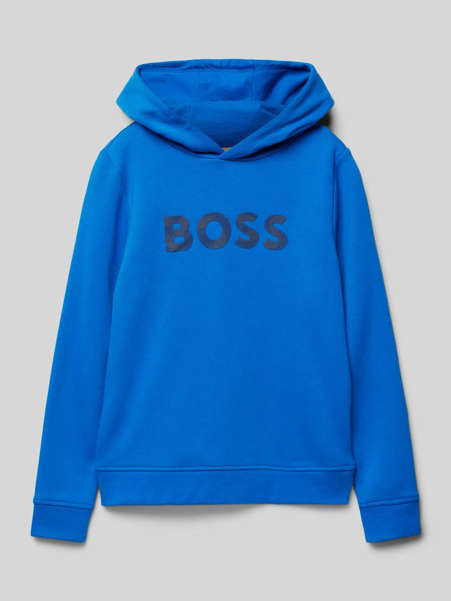 Hoodie mit Label-Print in royal