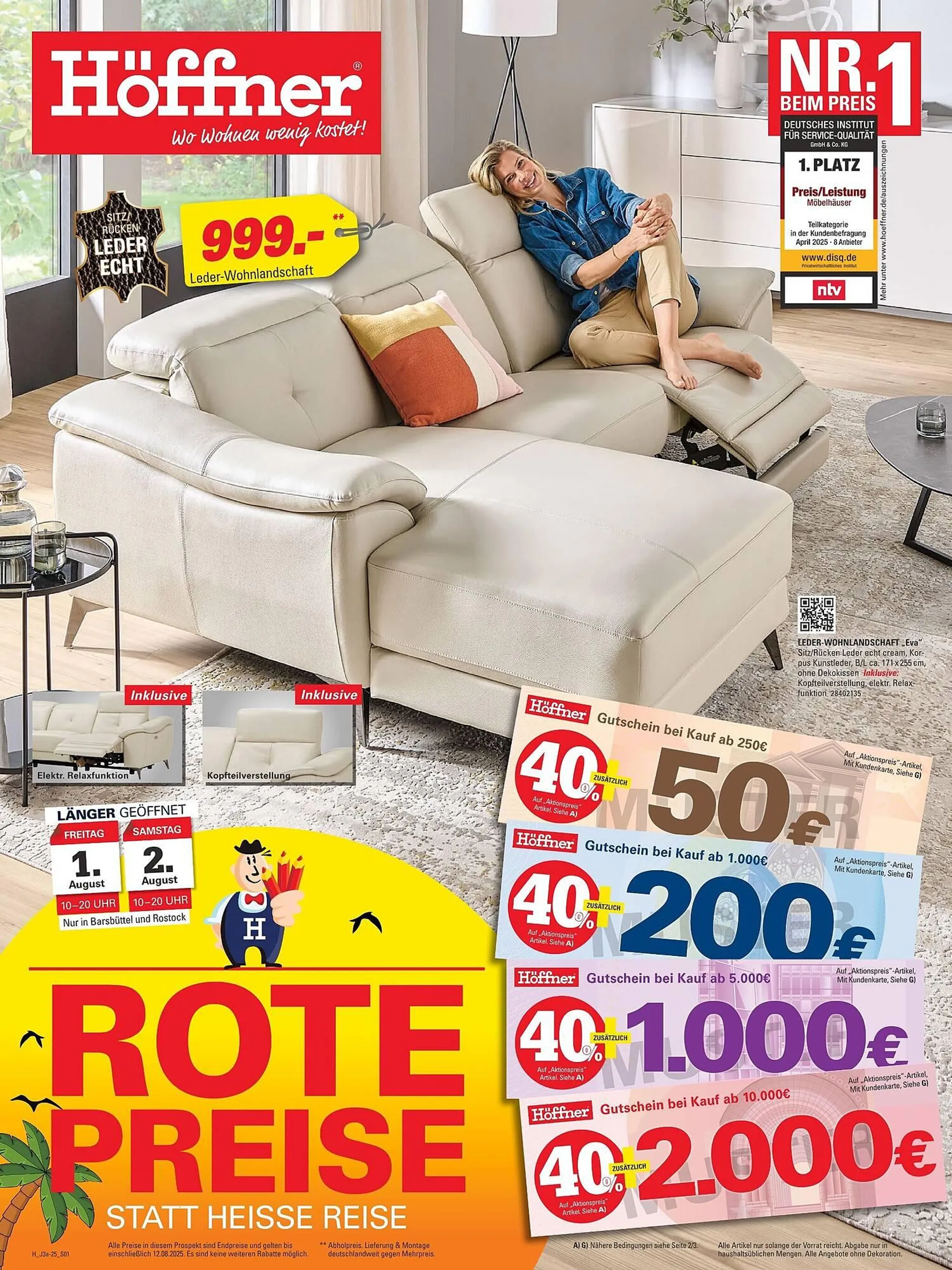 Höffner Prospekt von 30. Juli bis 12. August 2025 - Prospekt seite 1