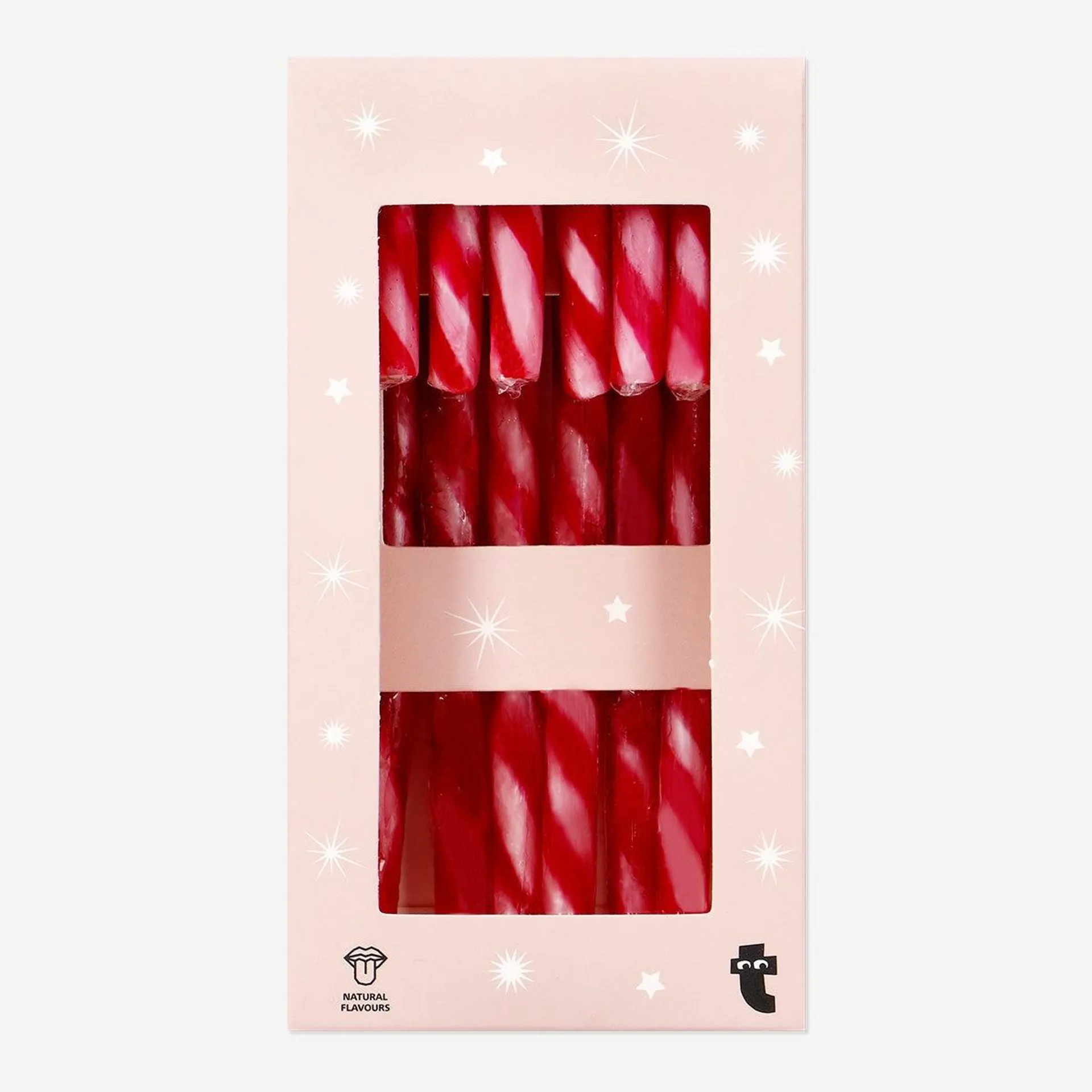 Strawberry candy canes - 8 pcs