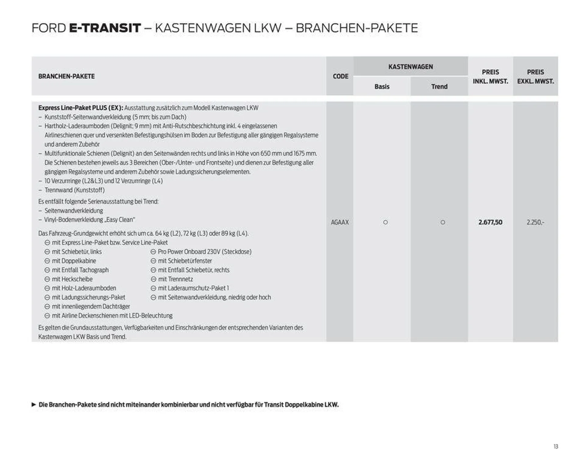 FORD TRANSIT von 7. September bis 7. September 2024 - Prospekt seite 13