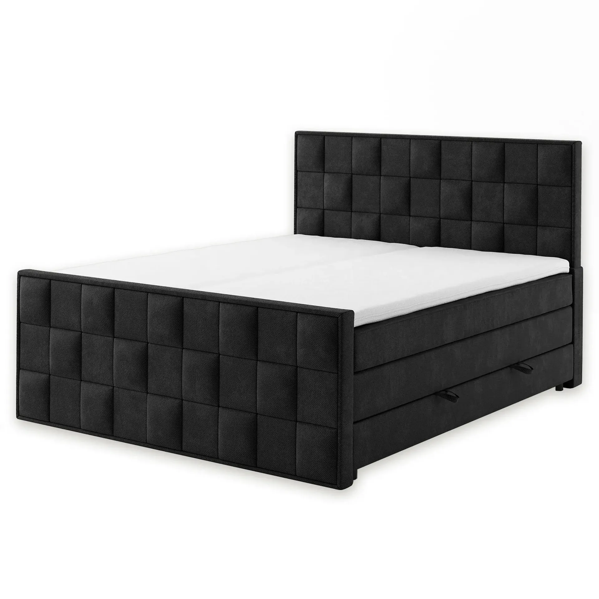 Boxspringbett - schwarz - H3 - 140x200 cm