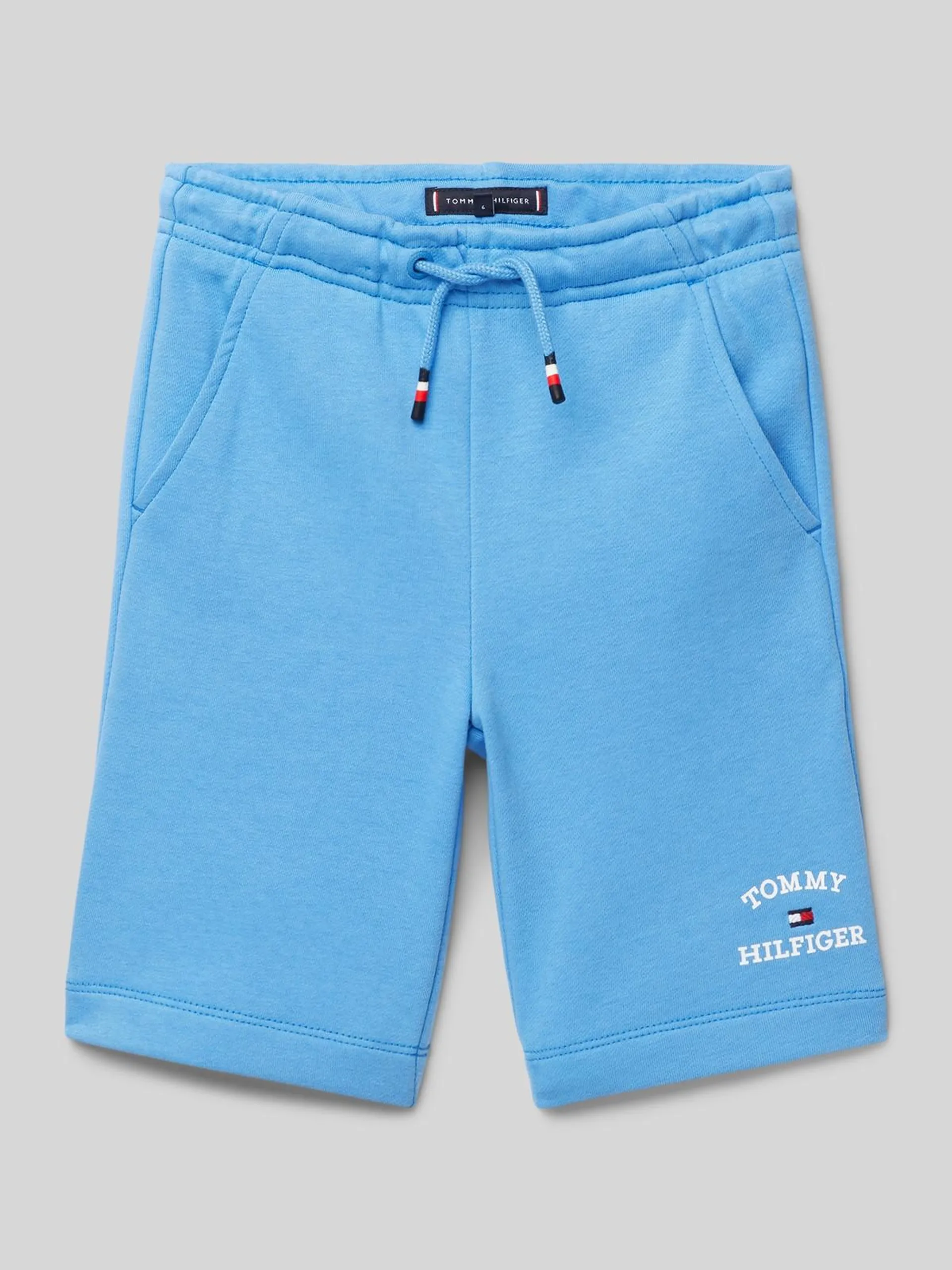 Regular Fit Sweatshorts mit Label-Print in bleu