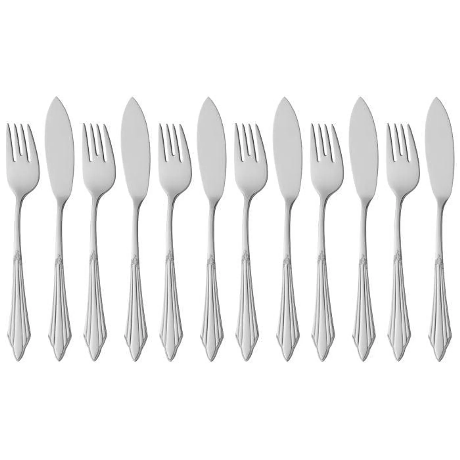 Fächer Fischbesteck-Set, 12-teilig, Cromargan protect®