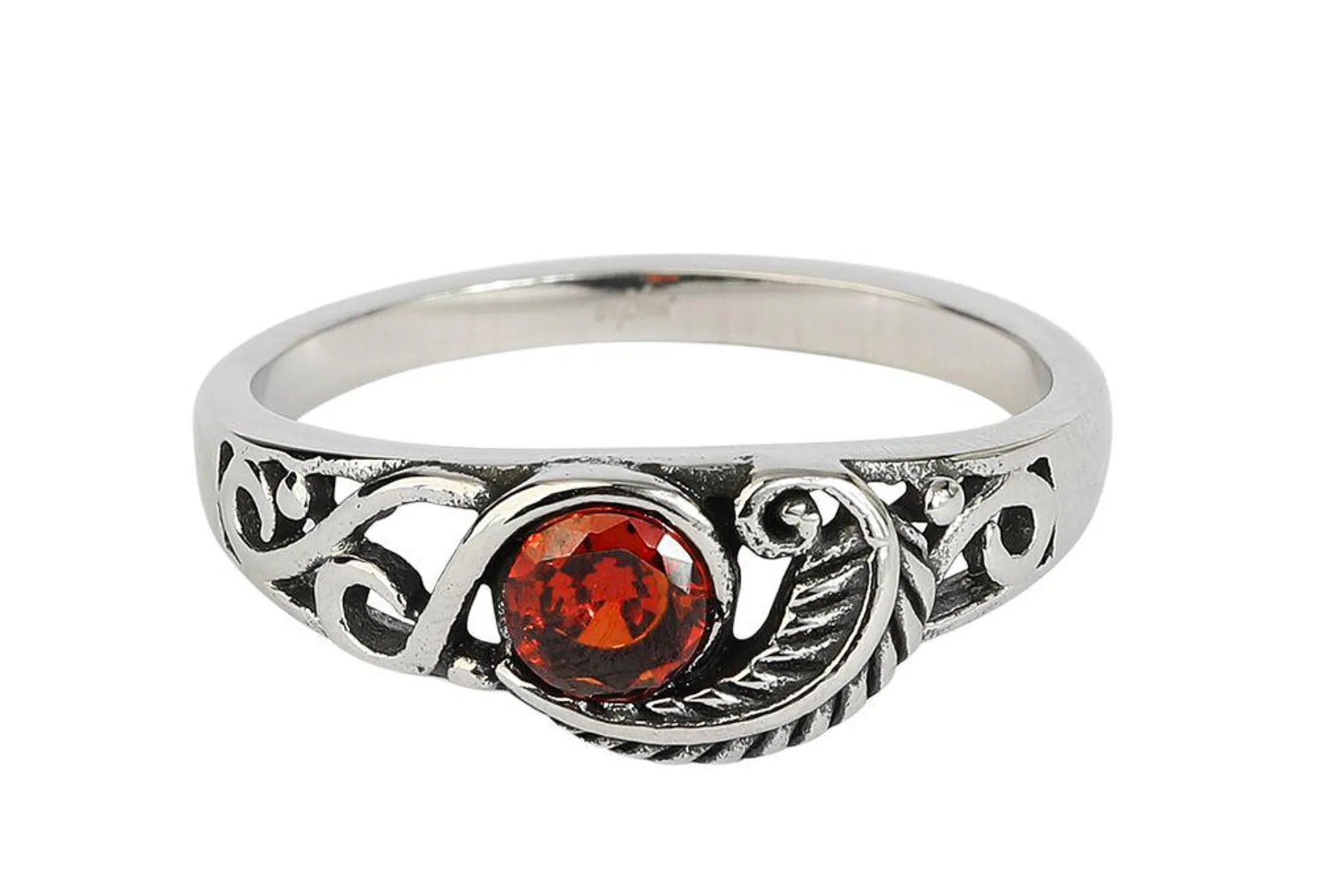 "Leaf Red" Ring silberfarben/orange von etNox