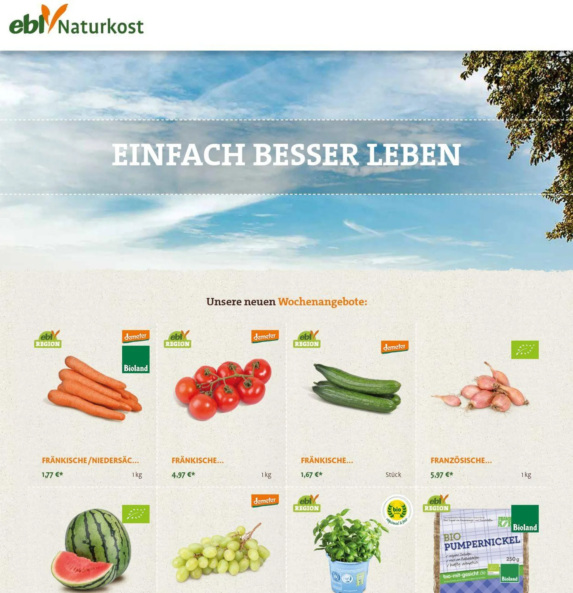 ebl Naturkos von 4. August bis 13. August 2025 - Prospekt seite 1