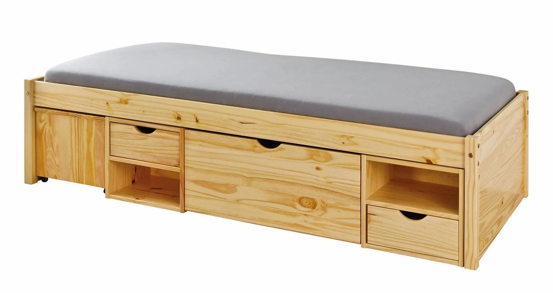 Stauraum-/Funktionsbett Emilian 90 x 200 cm braun