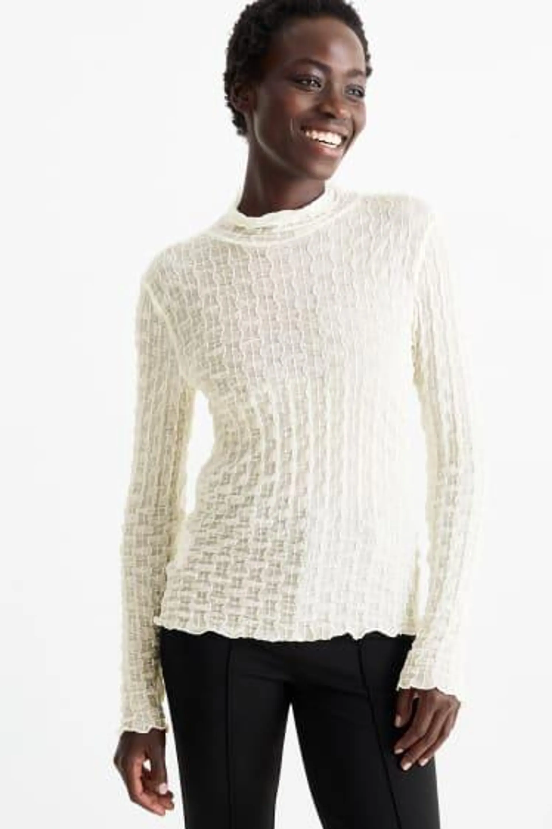 Long sleeve top - textured