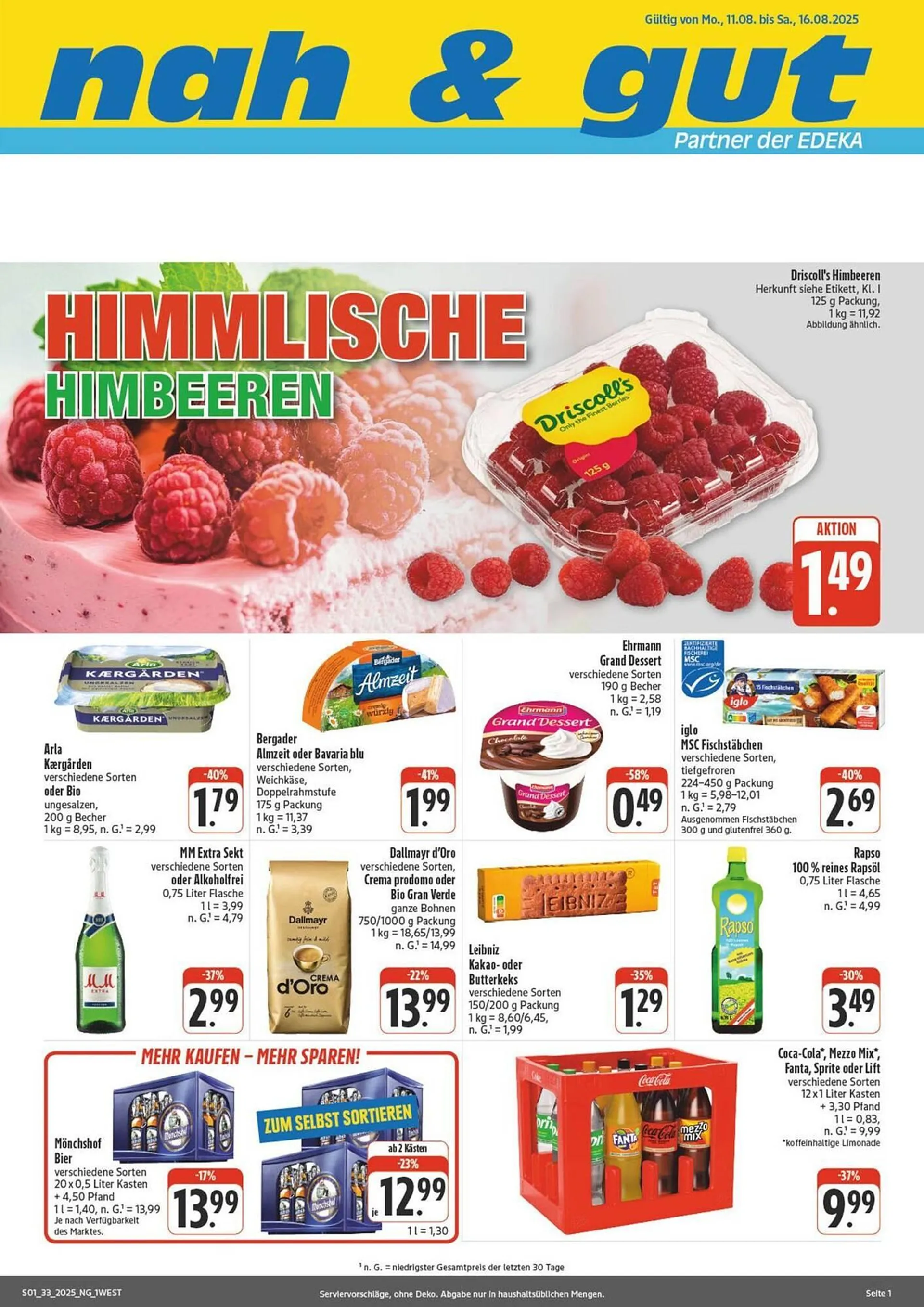nah & gut Prospekt von 11. August bis 16. August 2025 - Prospekt seite 1
