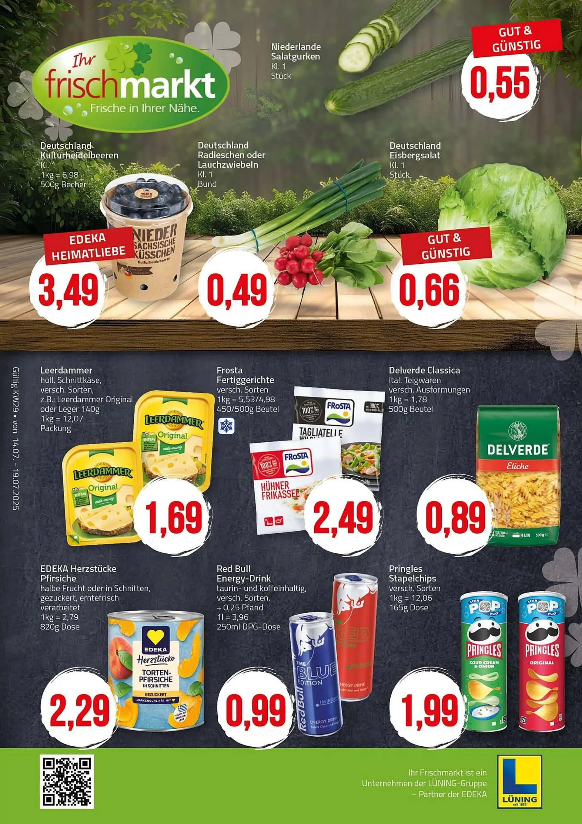 Ihr Frischmarkt Prospekt von 14. Juli bis 19. Juli 2025 - Prospekt seite 1