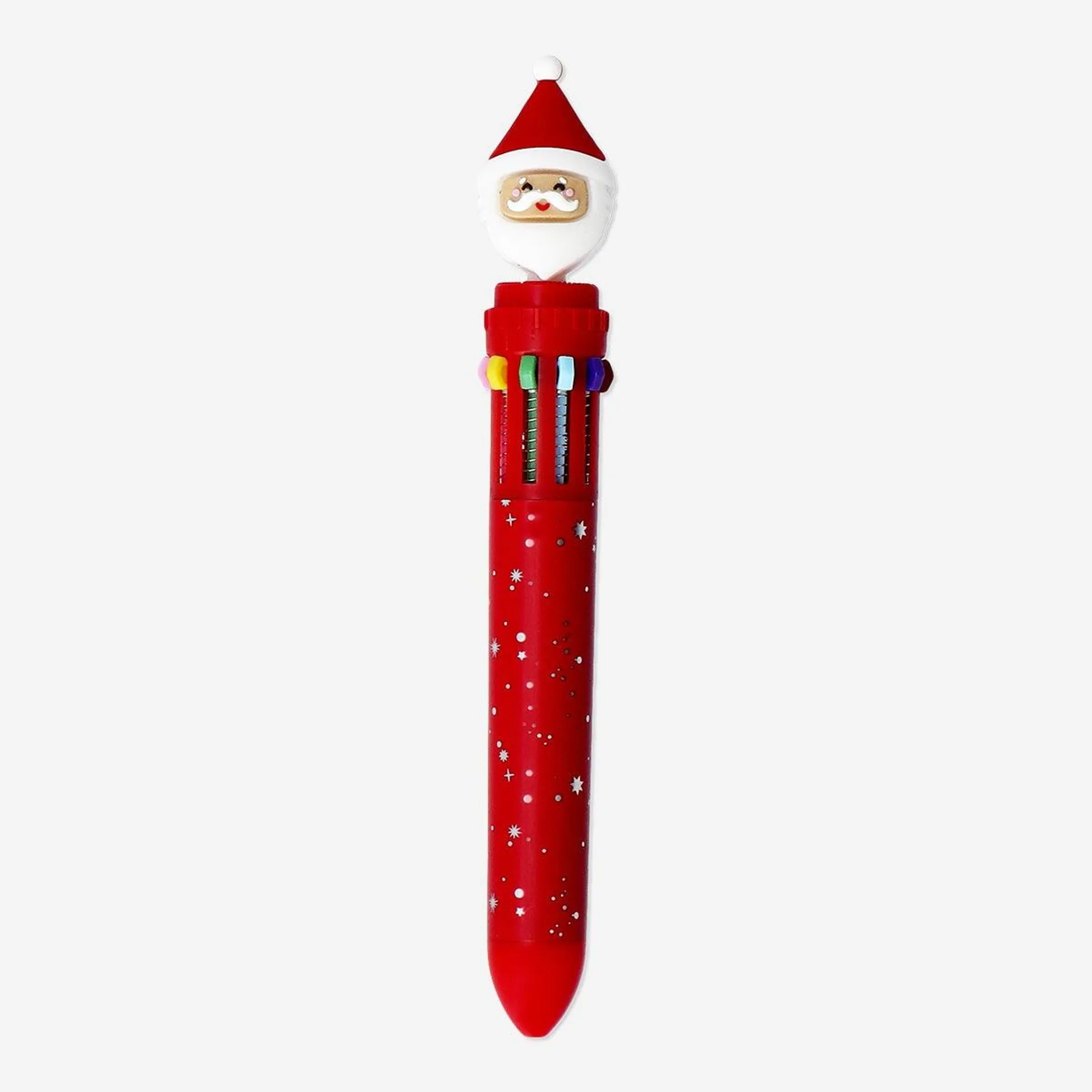 Multi-coloured ballpoint santa pen