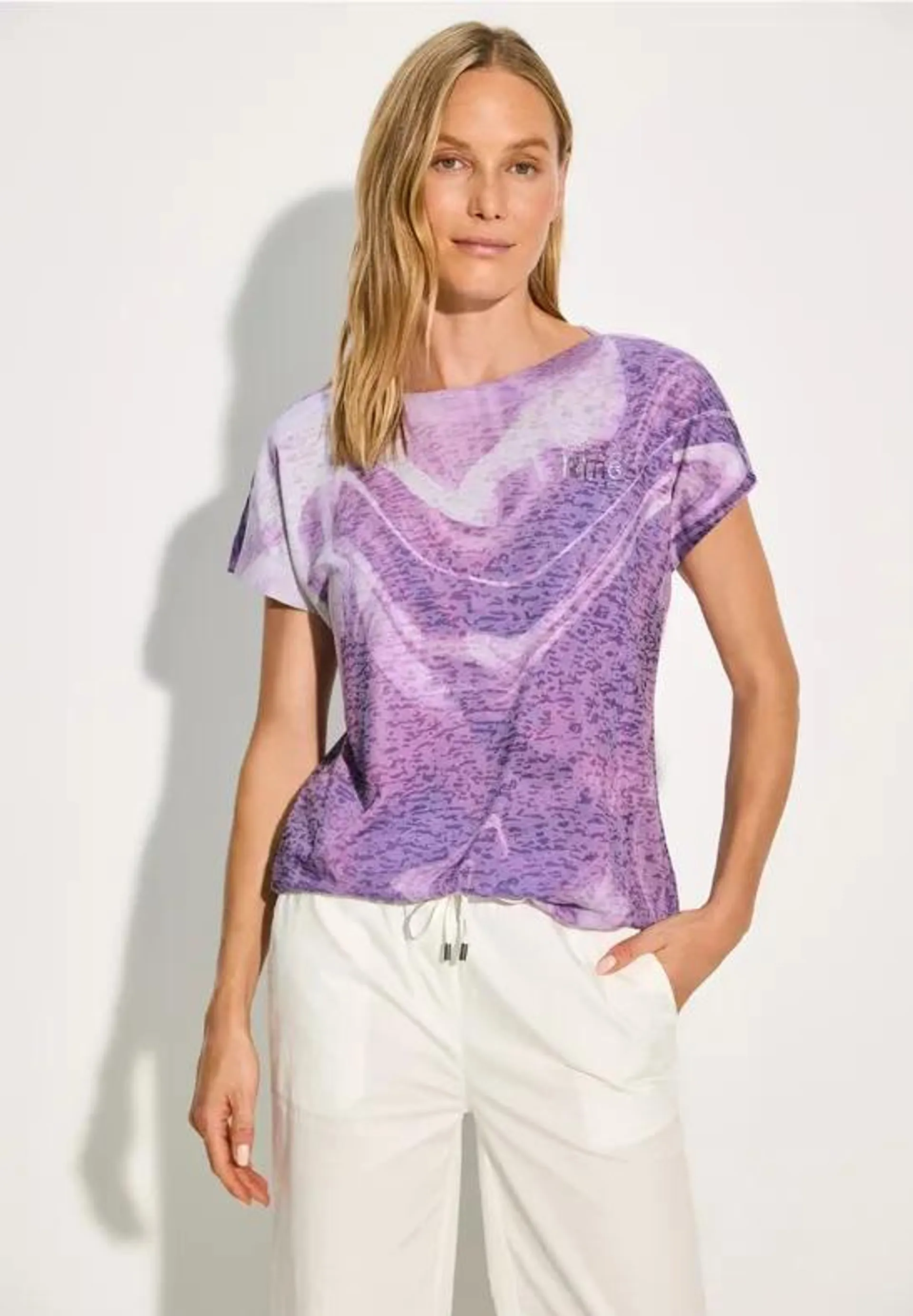 Burn-Out T-Shirt mit Print