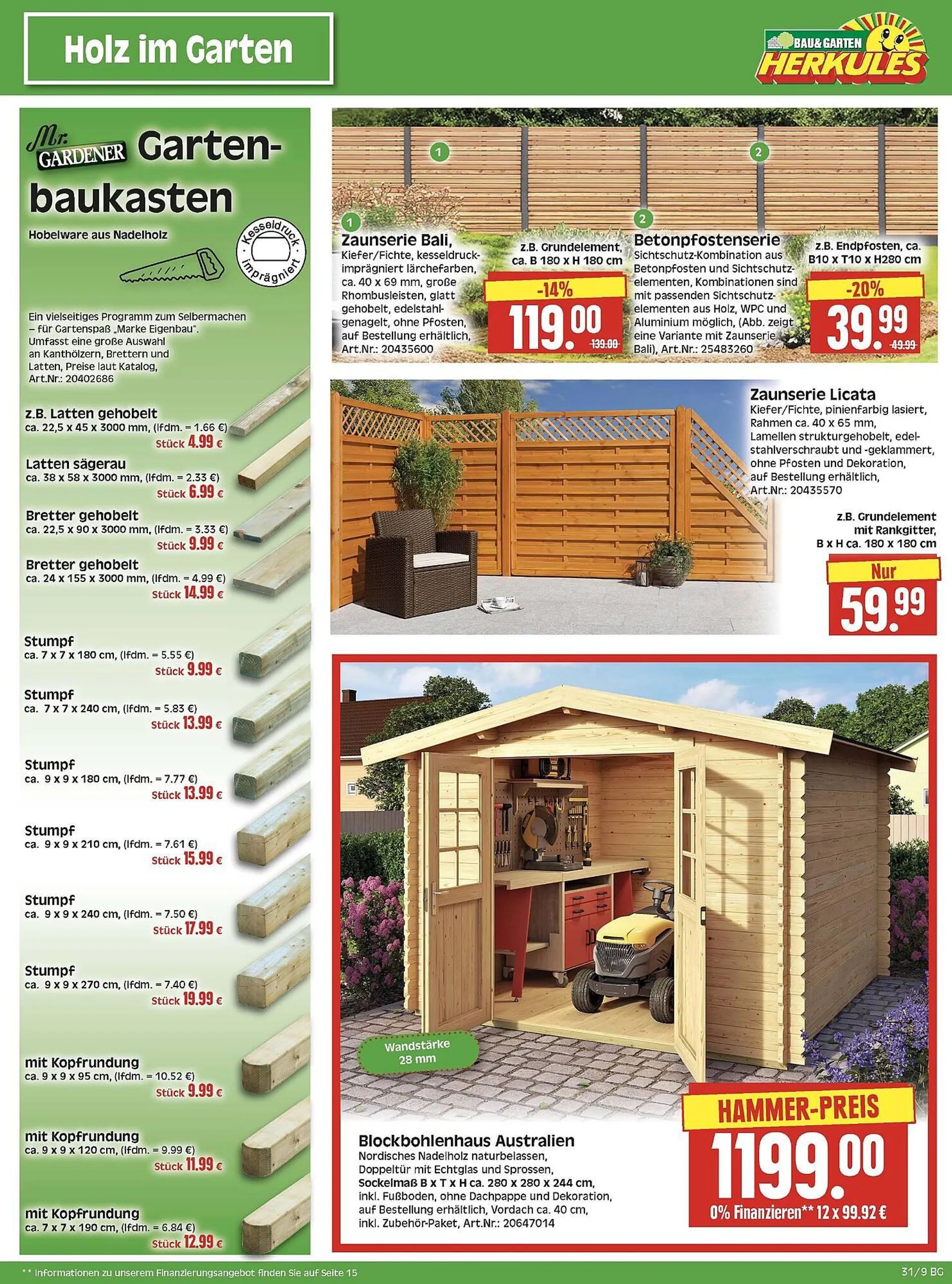 Herkules Baumarkt Prospekt von 29. Juli bis 3. August 2024 - Prospekt seite 9