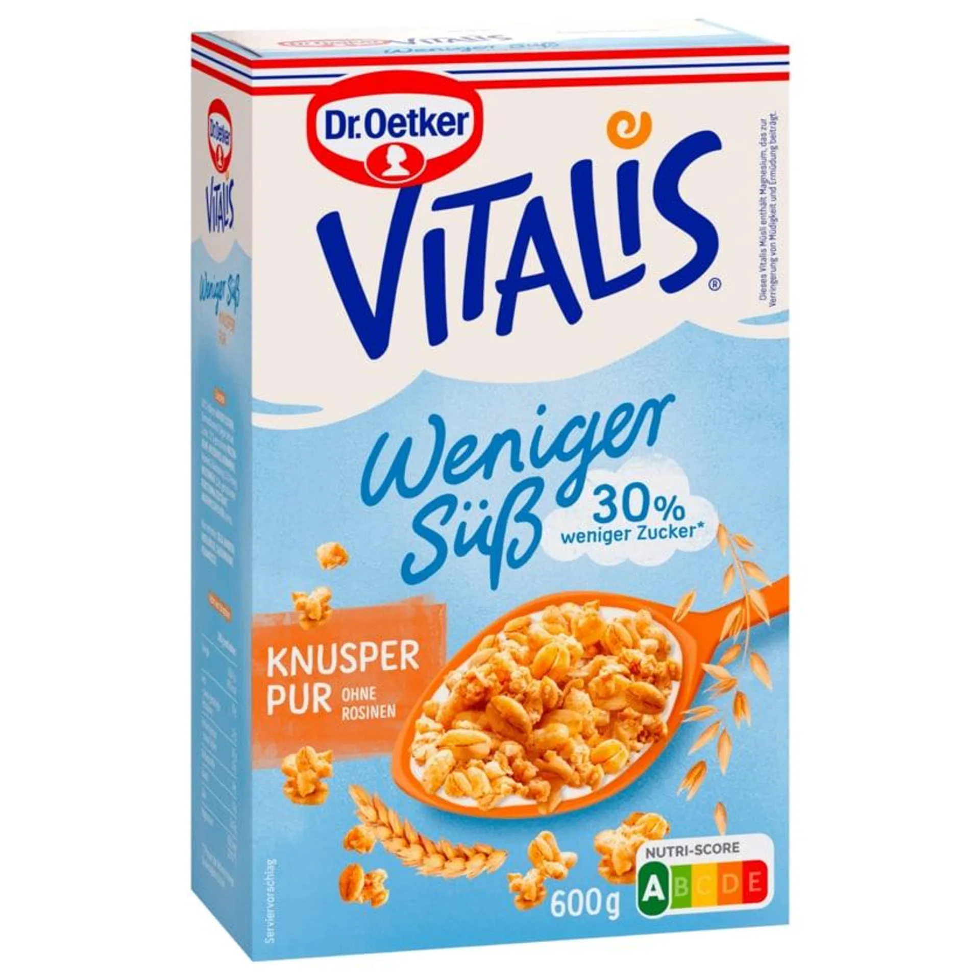 Dr. Oetker Vitalis Knusper Pur Weniger süß 600g