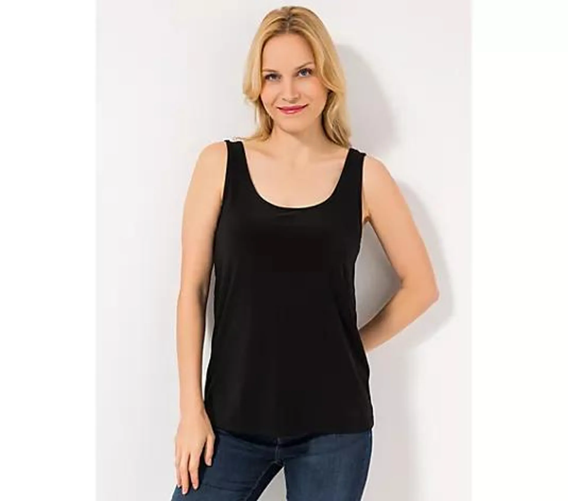 KIM & CO. Top, elastisch Deluxe Brazil Knit Rundhalsausschnitt figurbetont