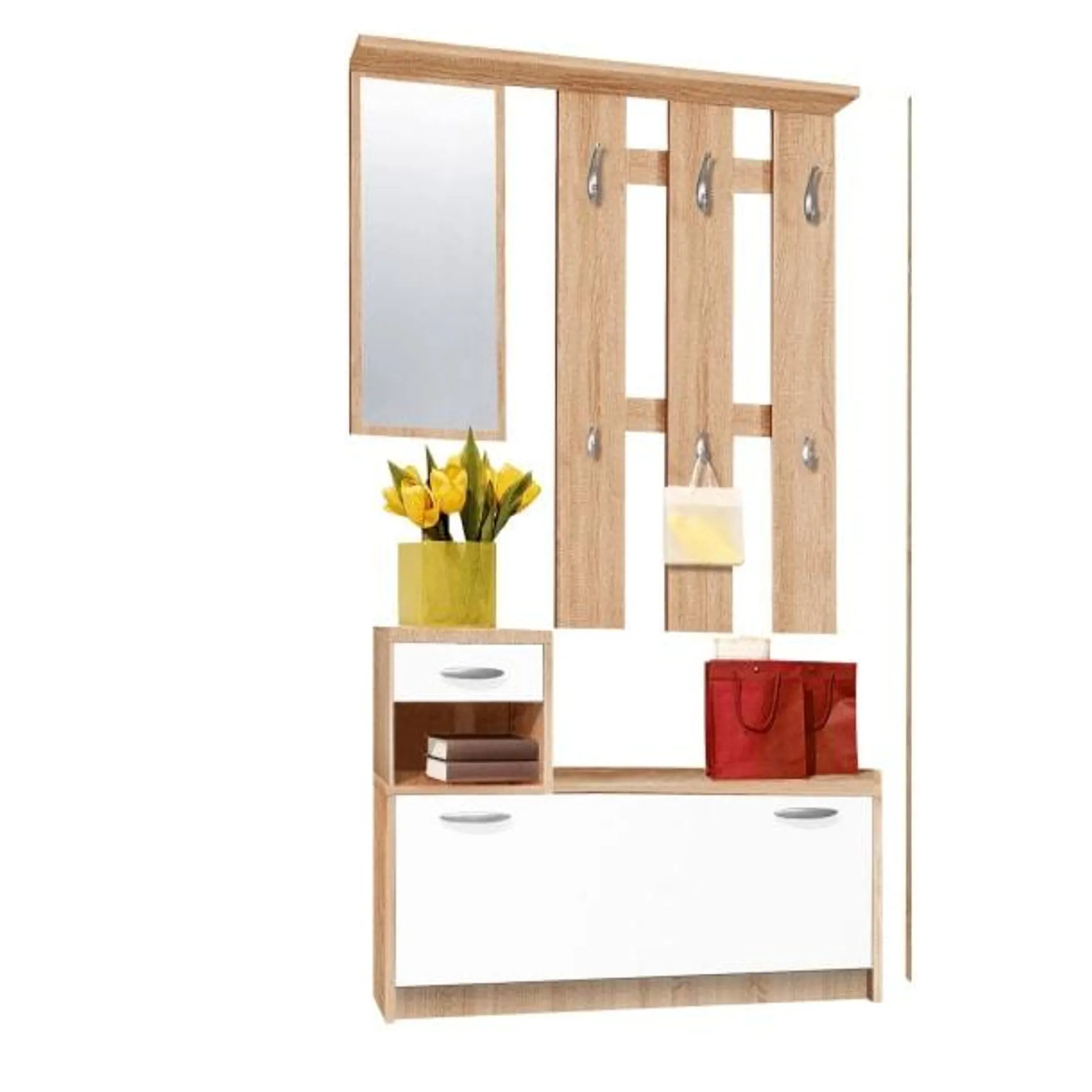 Garderobe Vera Eiche Sonoma Nachbildung/Weiß 100 x 190 x 26 cm