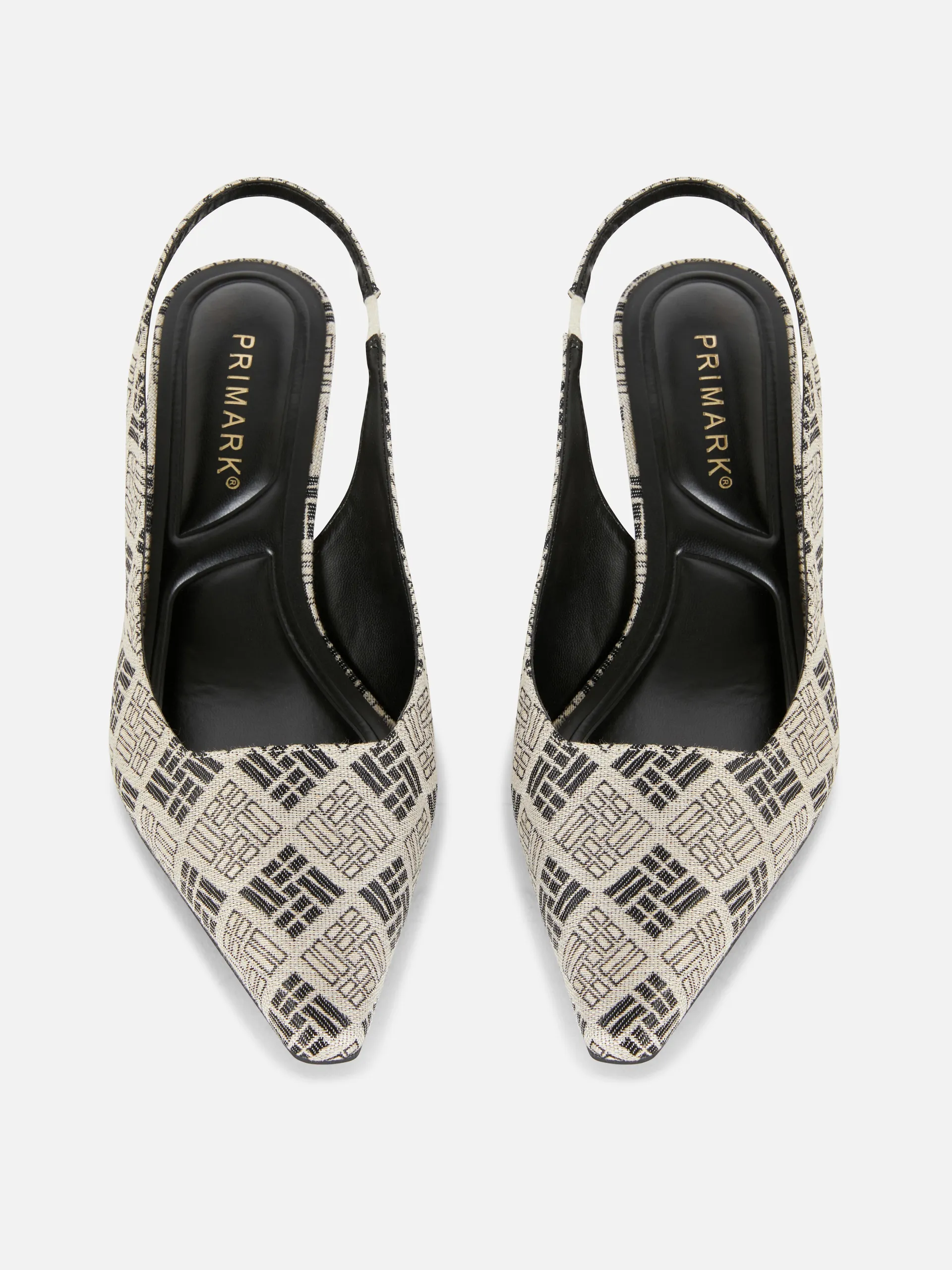 Kitten-Heels mit geometrischem Muster und Slingback