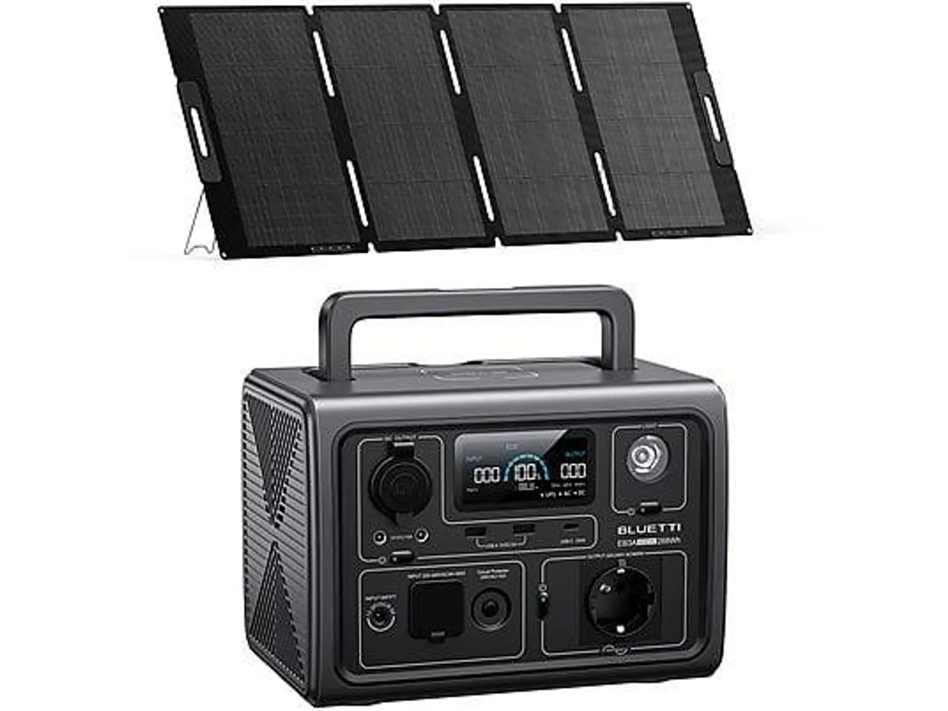 BLUETTI EB3A mit MP200 Solarpanel,268,8Wh LiFePO4-Batterie, 1*600W (1200W Bild) Power Station