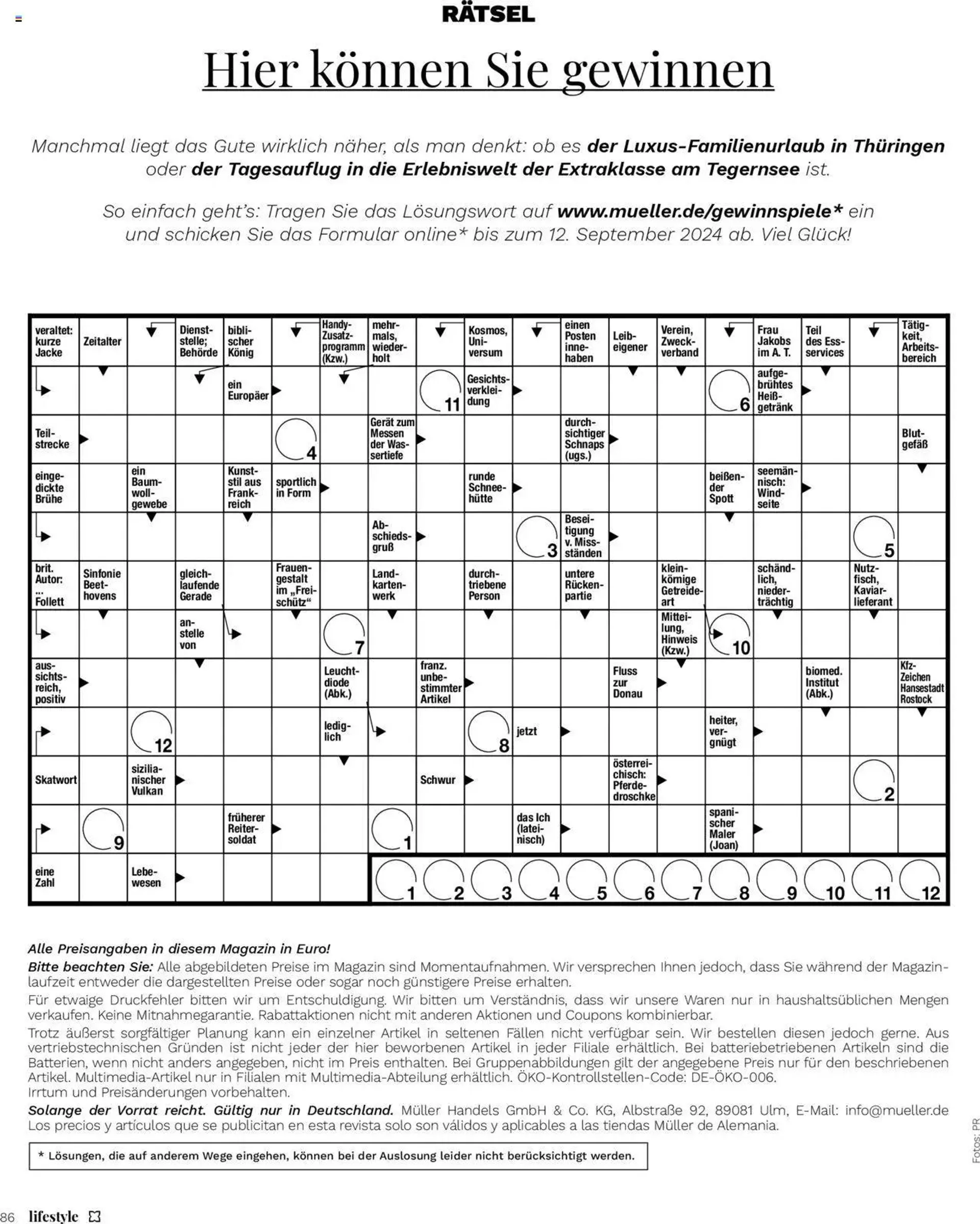 Müller Lifestyle von 1. Juli bis 31. August 2024 - Prospekt seite 86