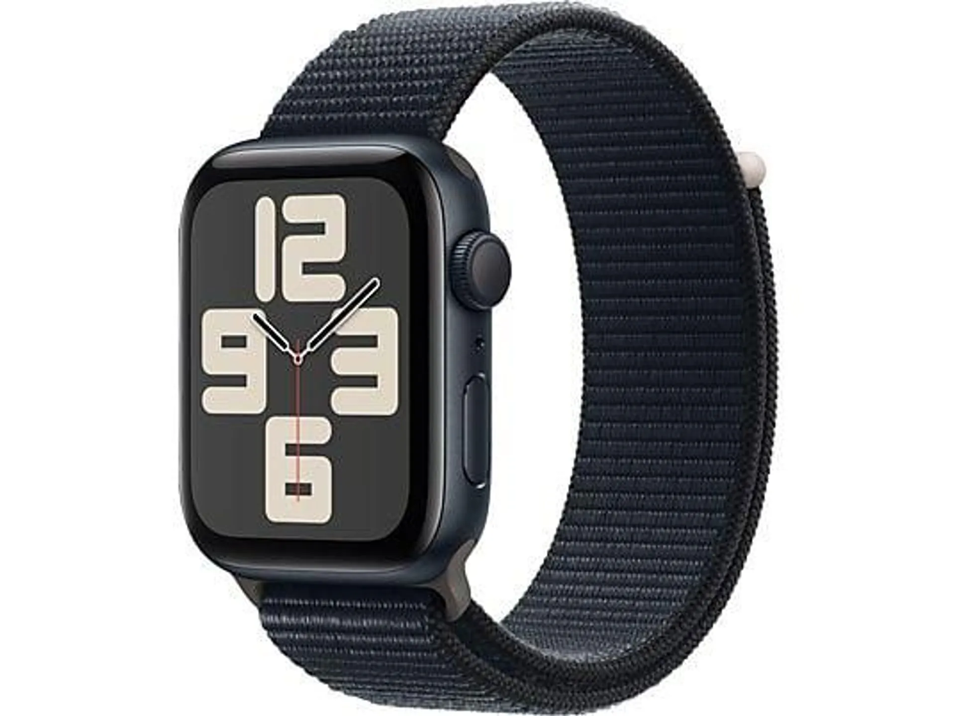 APPLE Watch SE (2023) GPS 44 mm Smartwatch Aluminium Textil Carbon Neutral, 130-200 mm, Mitternacht