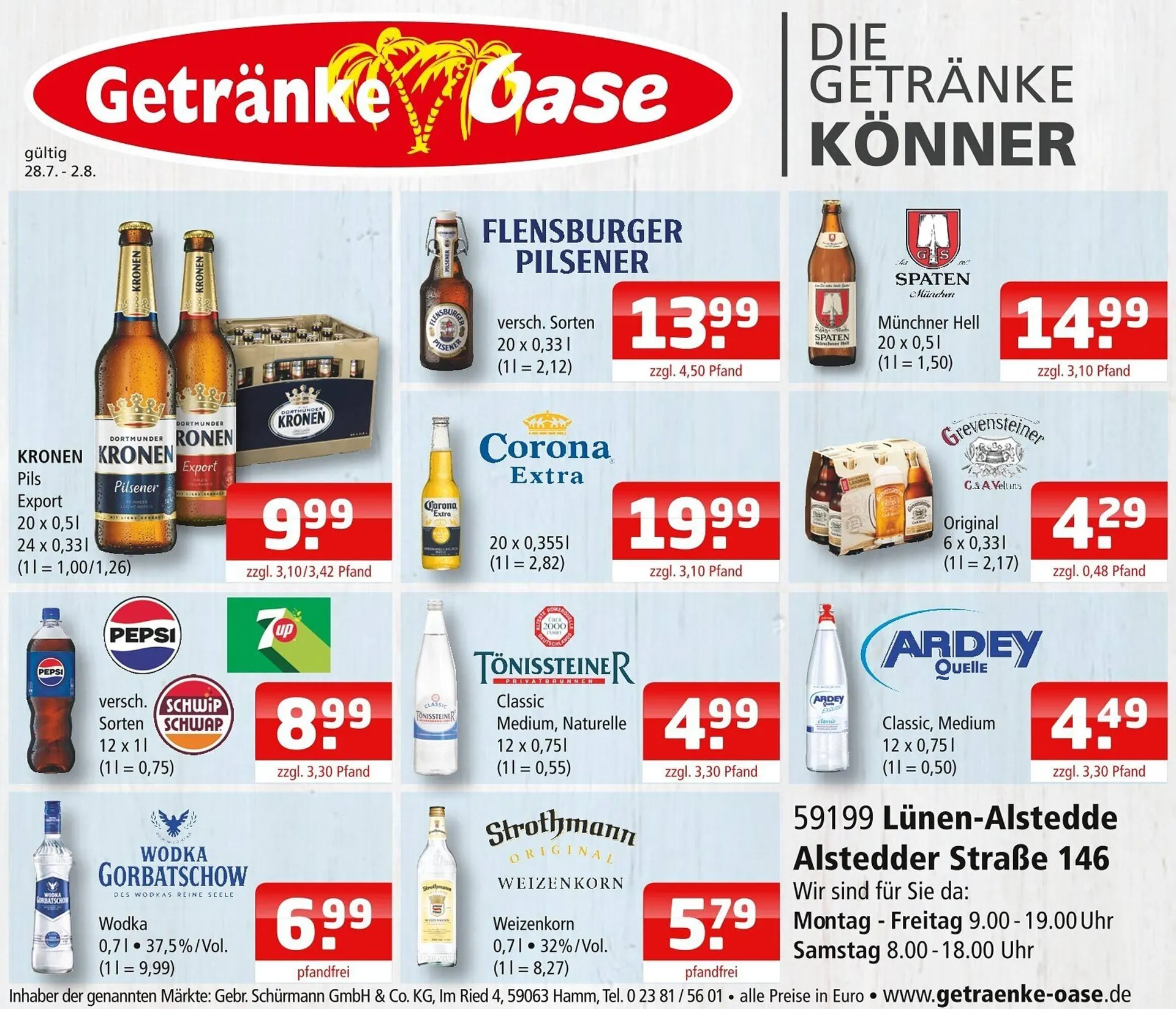 Getränke Oase Prospekt von 28. Juli bis 2. August 2025 - Prospekt seite 1