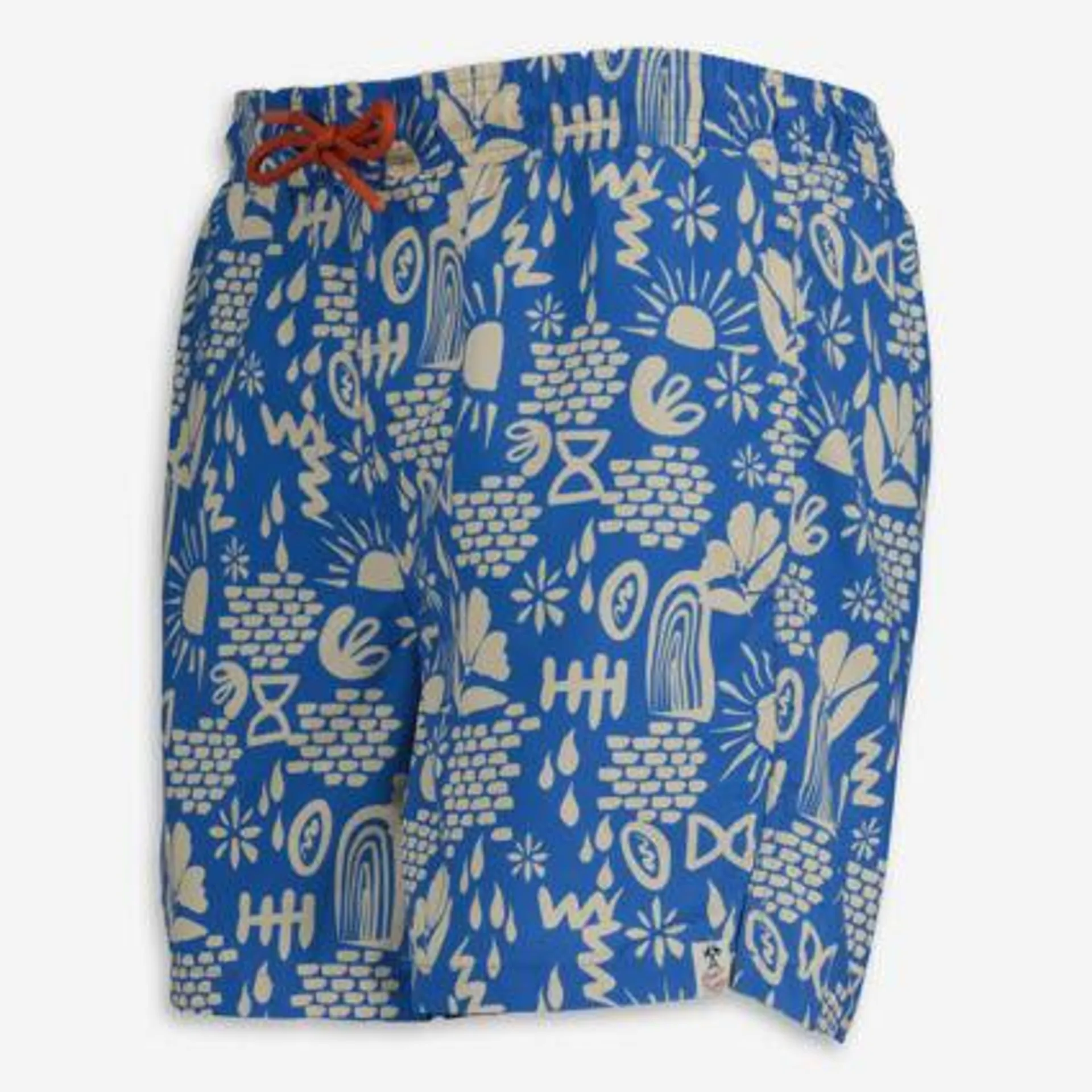 Blaue gemusterte Badeshorts