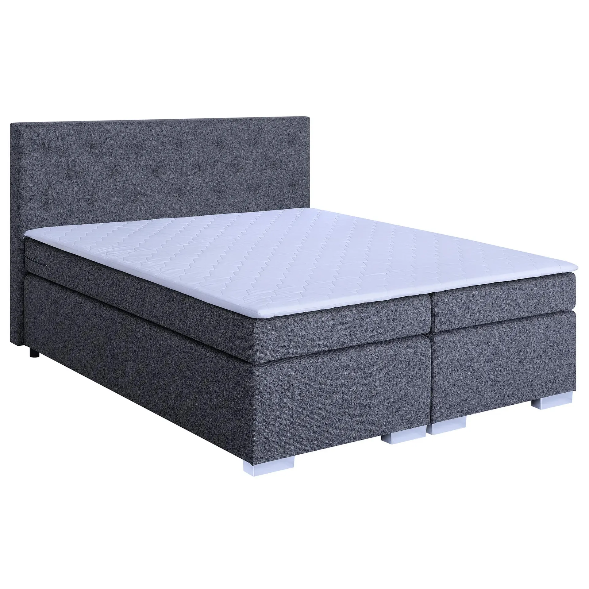 Boxspringbett - dunkelgrau - Webstoff - H3 - 180x200 cm