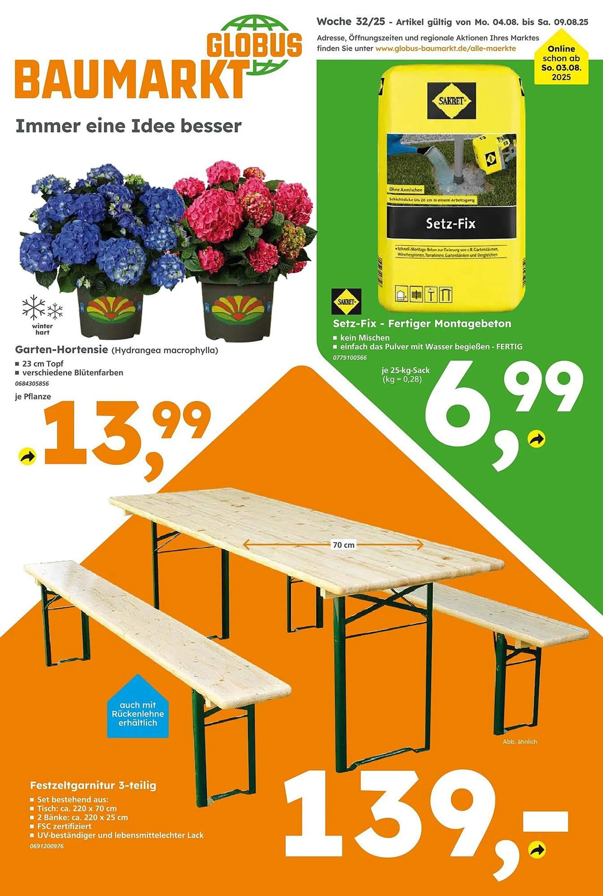 Globus Baumarkt Prospekt von 3. August bis 9. August 2025 - Prospekt seite 1