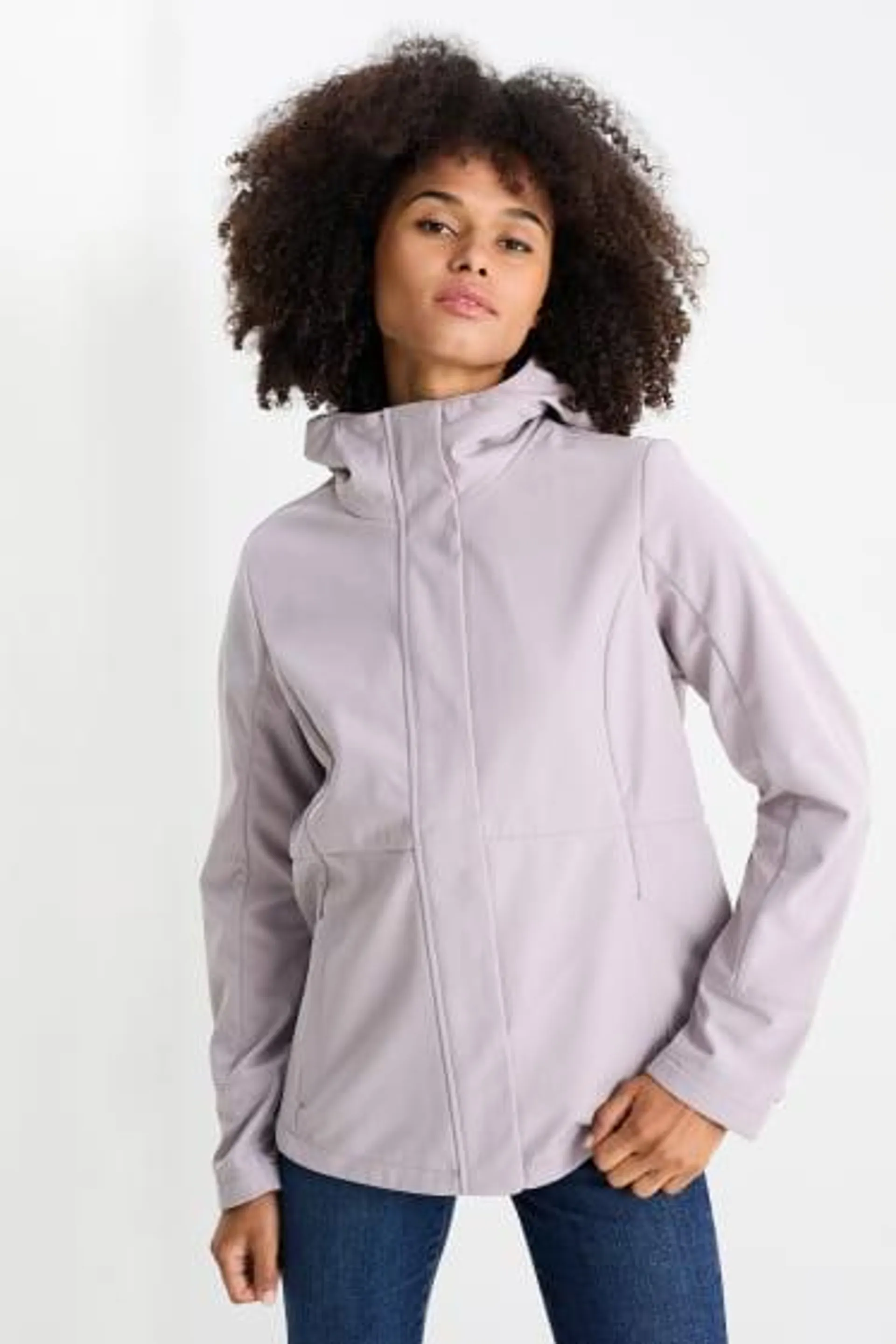 Softshell jacket with hood - water-repellent - 4-Way Stretch