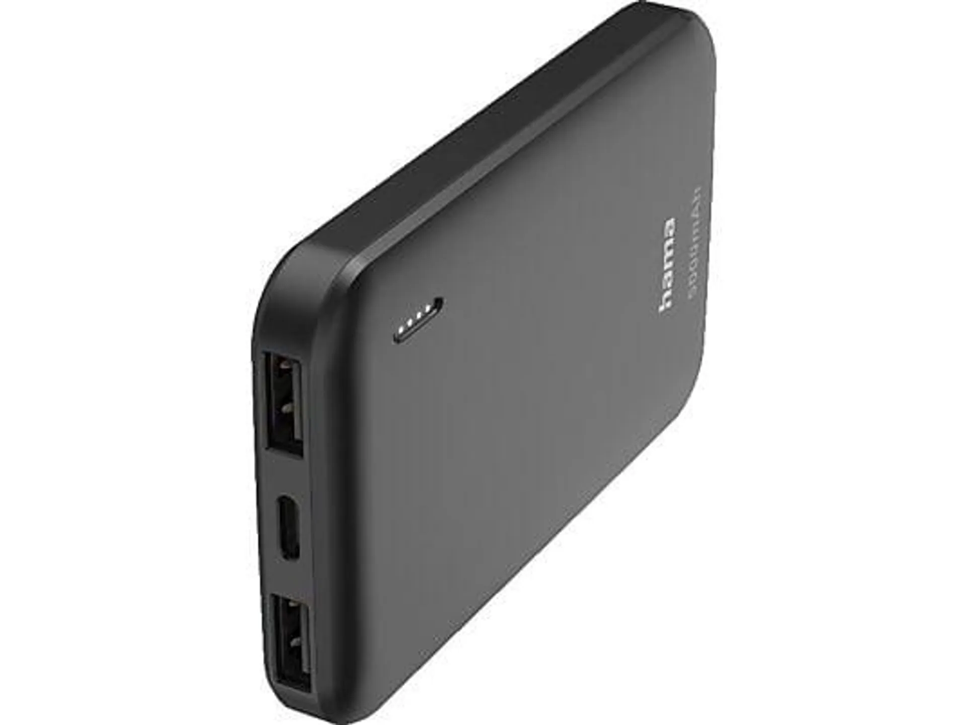 HAMA Pocket 5 Powerbank 5000 mAh Grau/Anthrazit