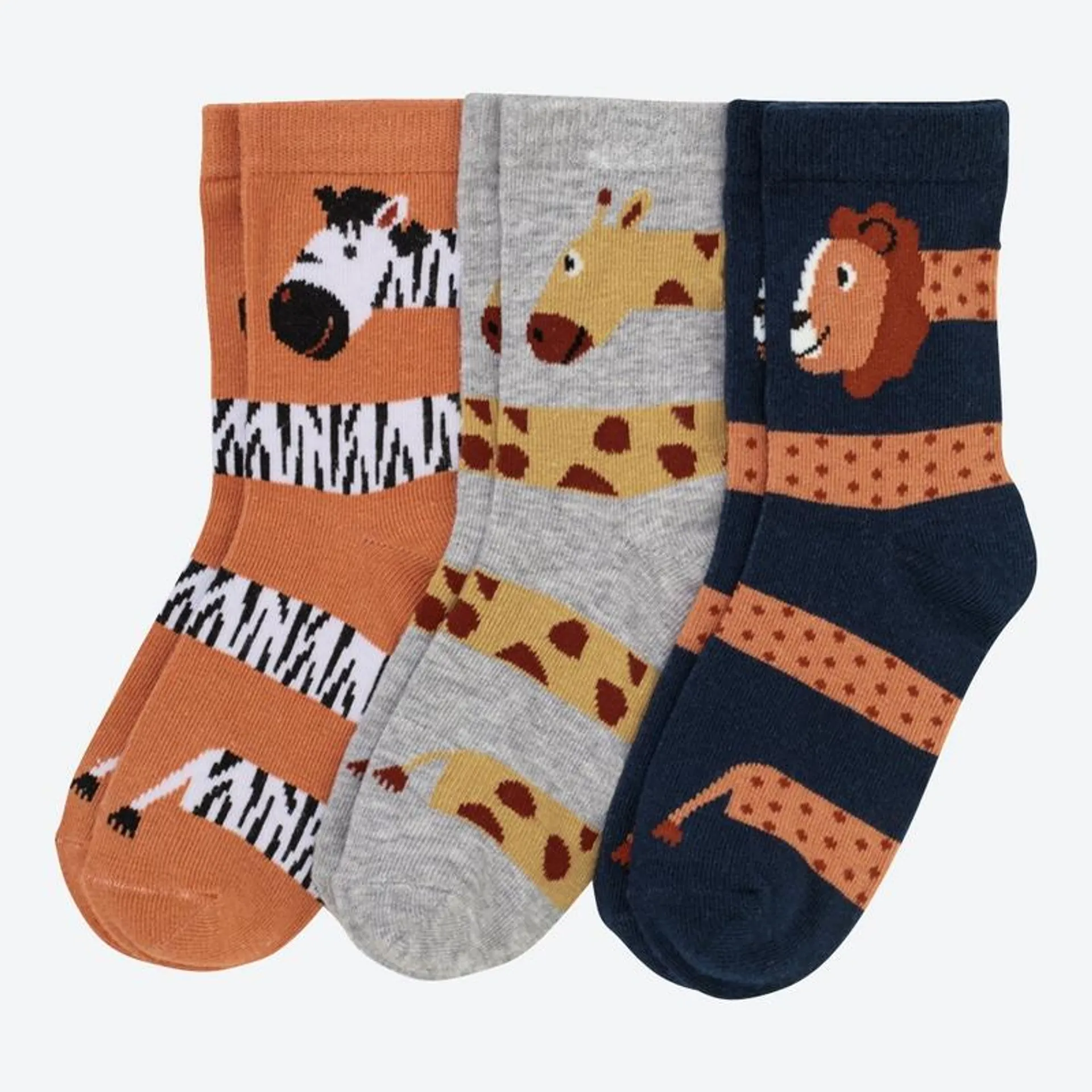 Kinder-Socken mit niedlichem Tier-Motiv, 3er-Pack