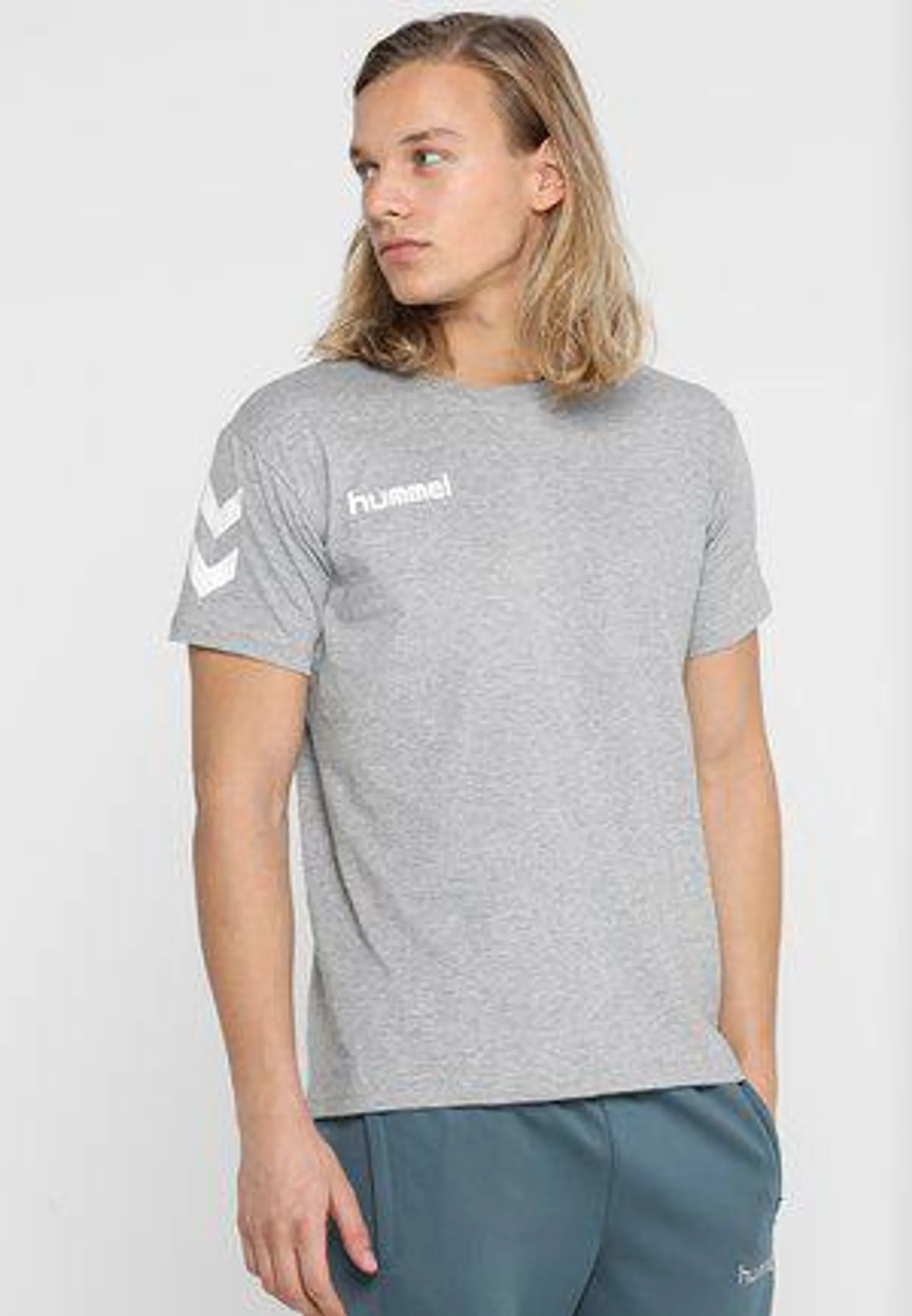 Print T-shirt - grey melange