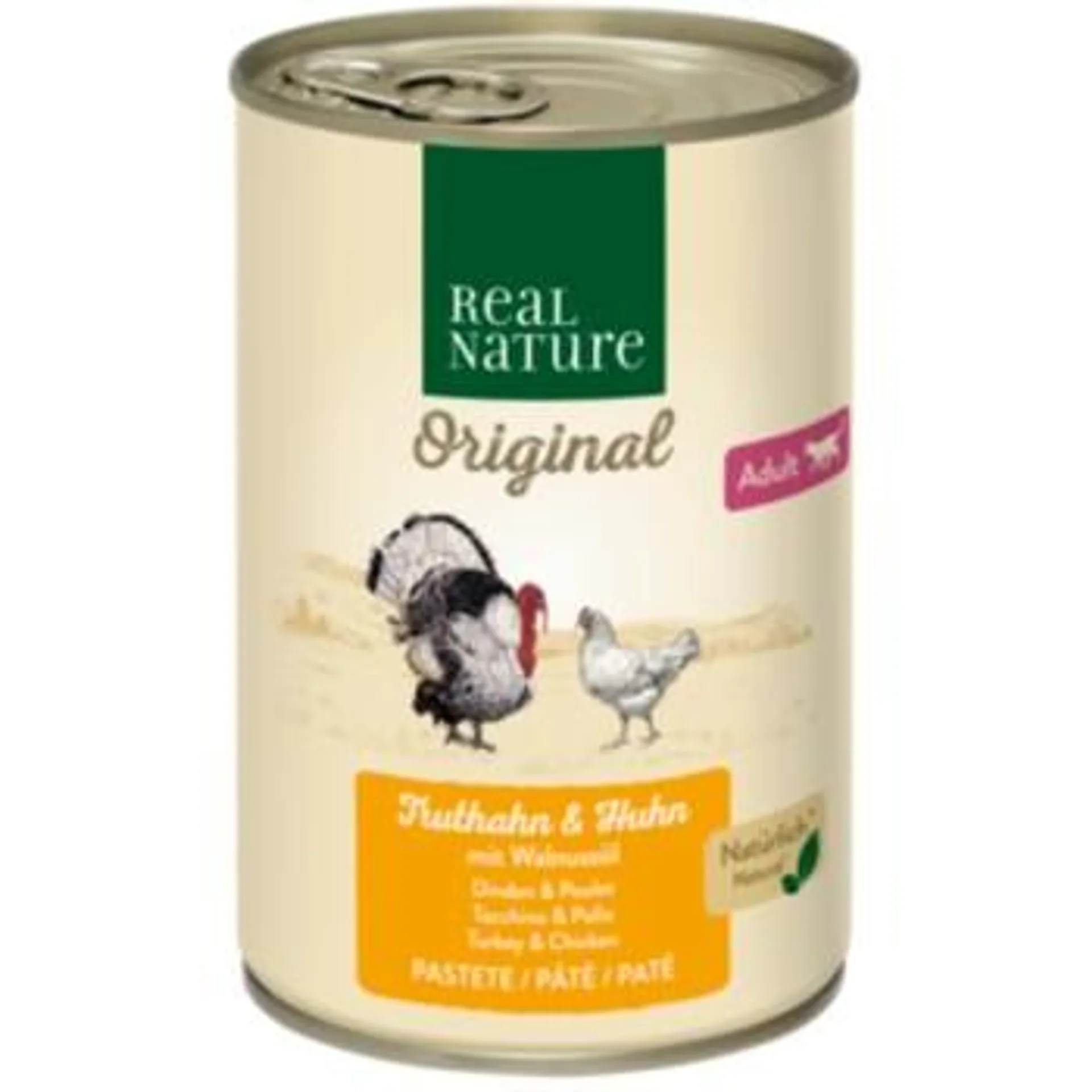 REAL NATURE Adult Truthahn & Huhn mit Walnussöl 6x400 g