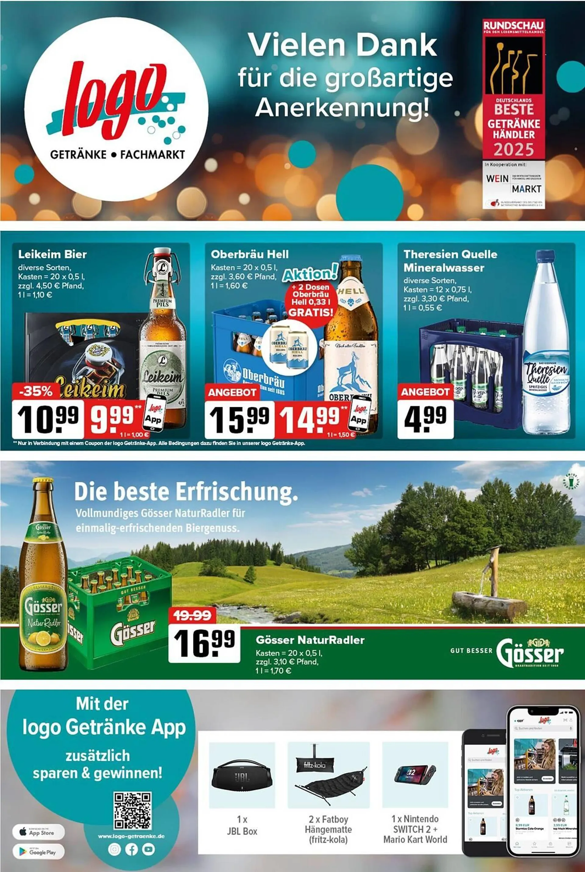 Logo Getränkemarkt Prospekt von 11. August bis 16. August 2025 - Prospekt seite 1
