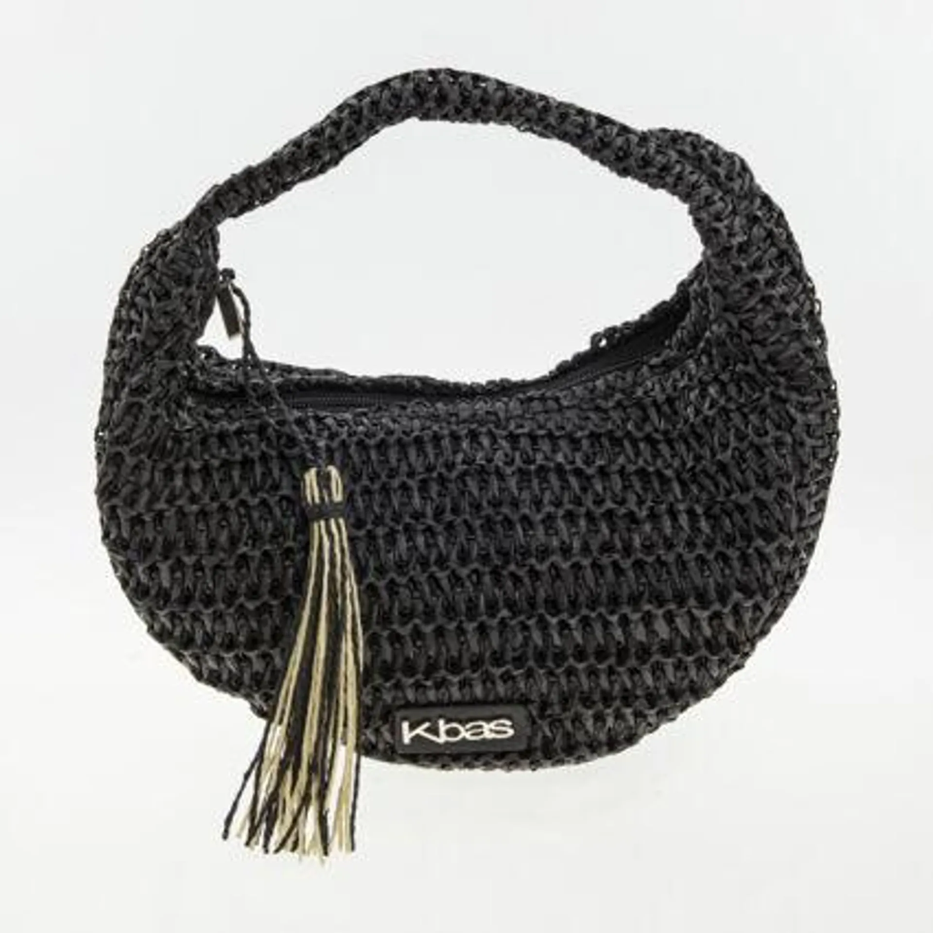 Schwarze Hobo Bag aus Papierfasern