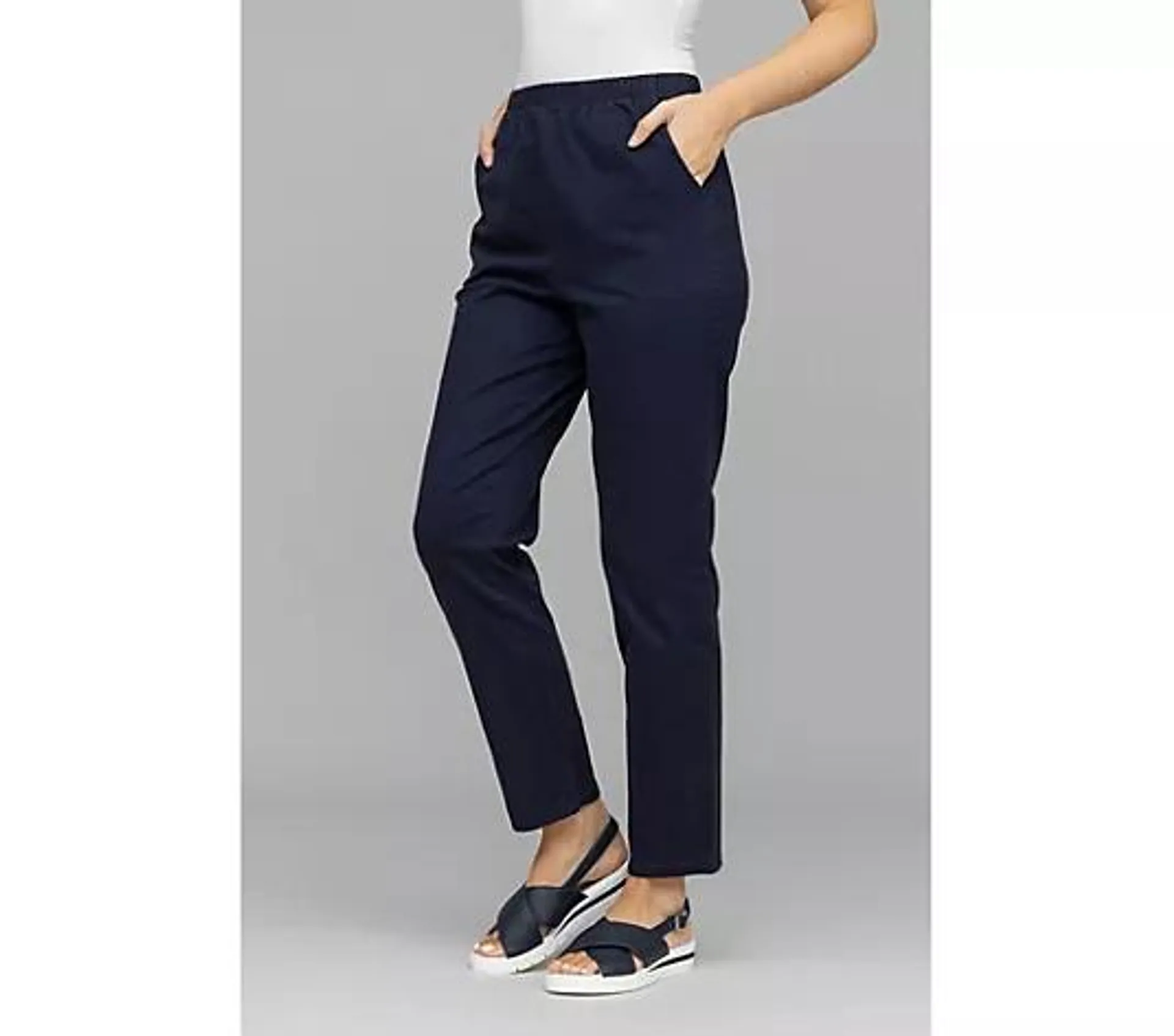 DENIM & CO. Hose Passform Dana Einschubtaschen aufgeraute Ware