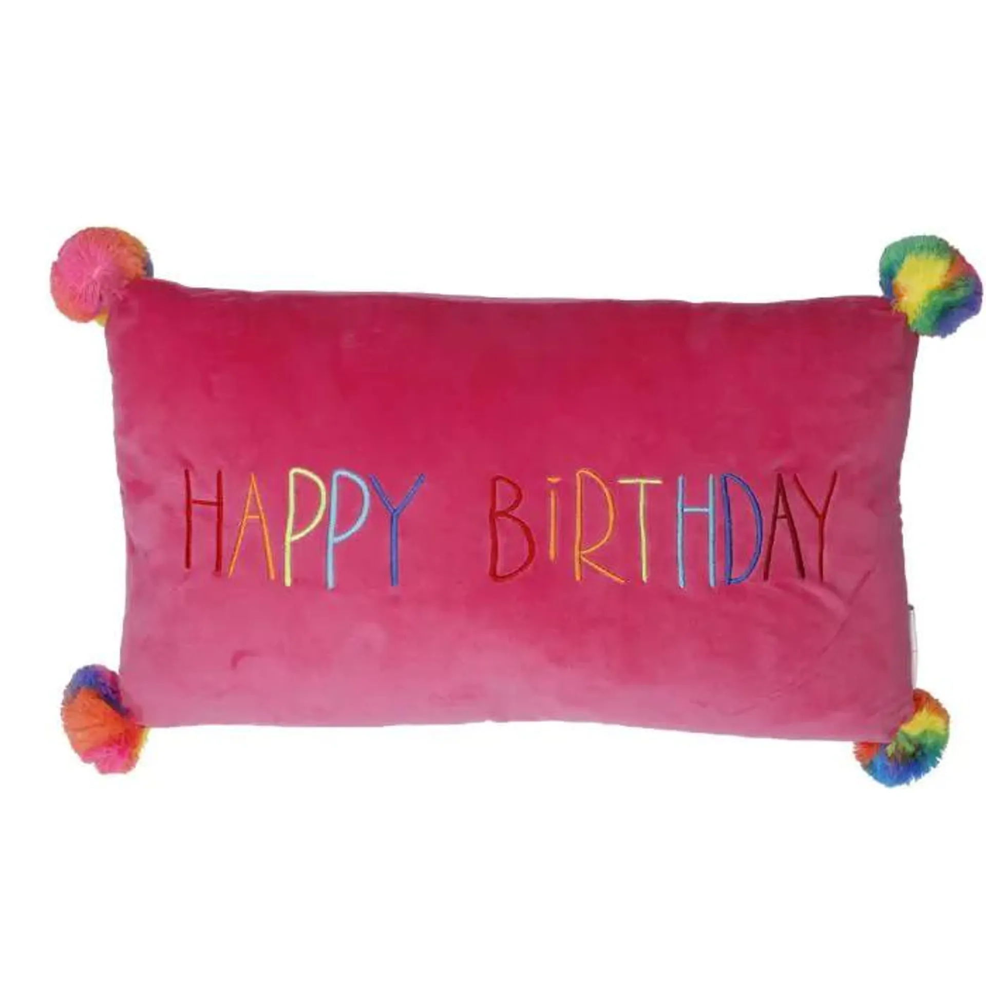 Kissen Happy Birthday, pink, 50 x 30 cm