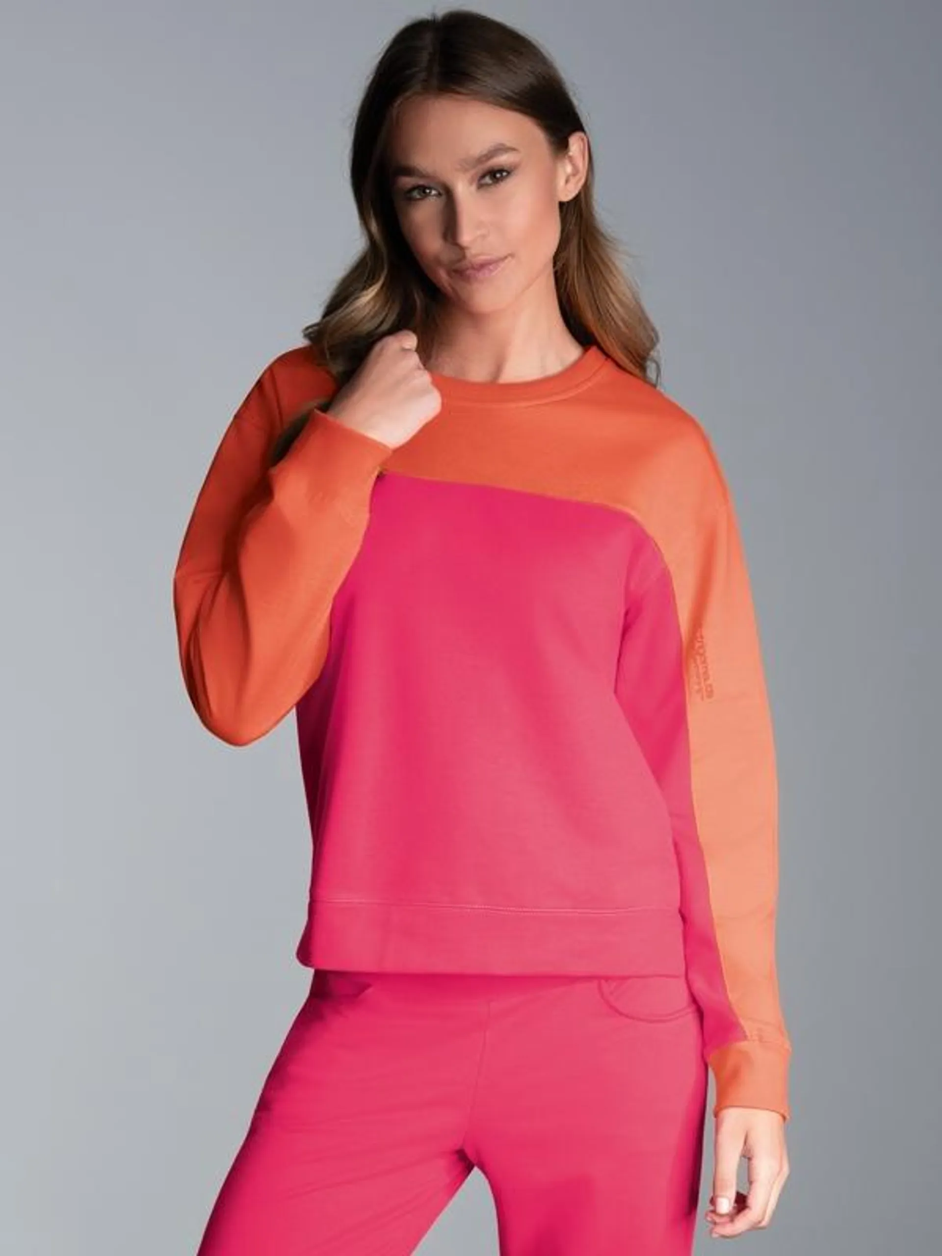 Sweatshirt in zweifarbigem Design Peach