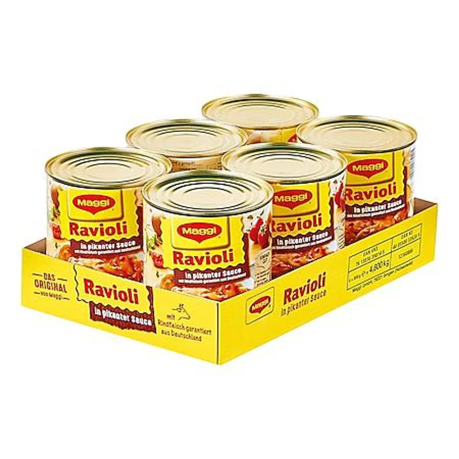 Maggi Ravioli in pikanter Sauce mit Fleisch 800 g, 6er Pack