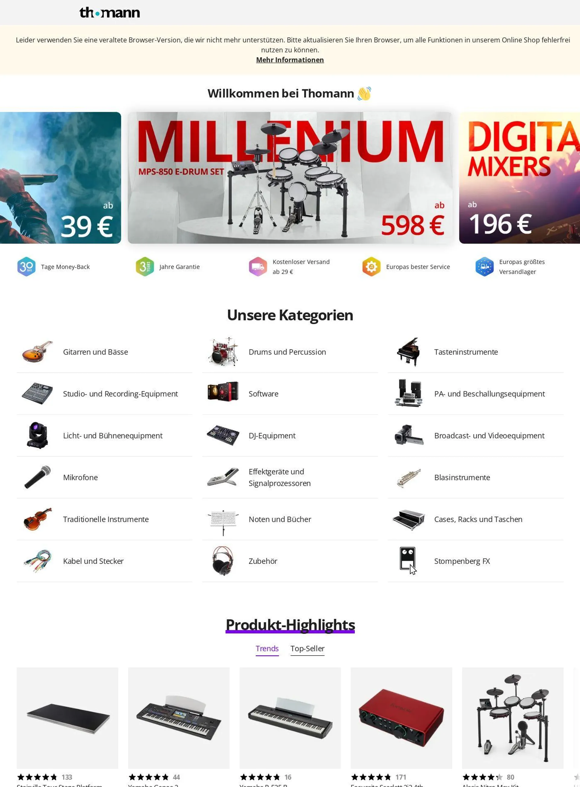 Thomann Aktueller Prospekt von 25. August bis 3. September 2025 - Prospekt seite 1